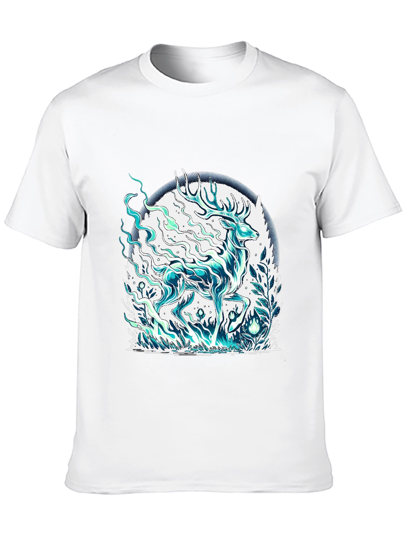 Mystical Deer Graphic Tee - Mens Black T-Shirt