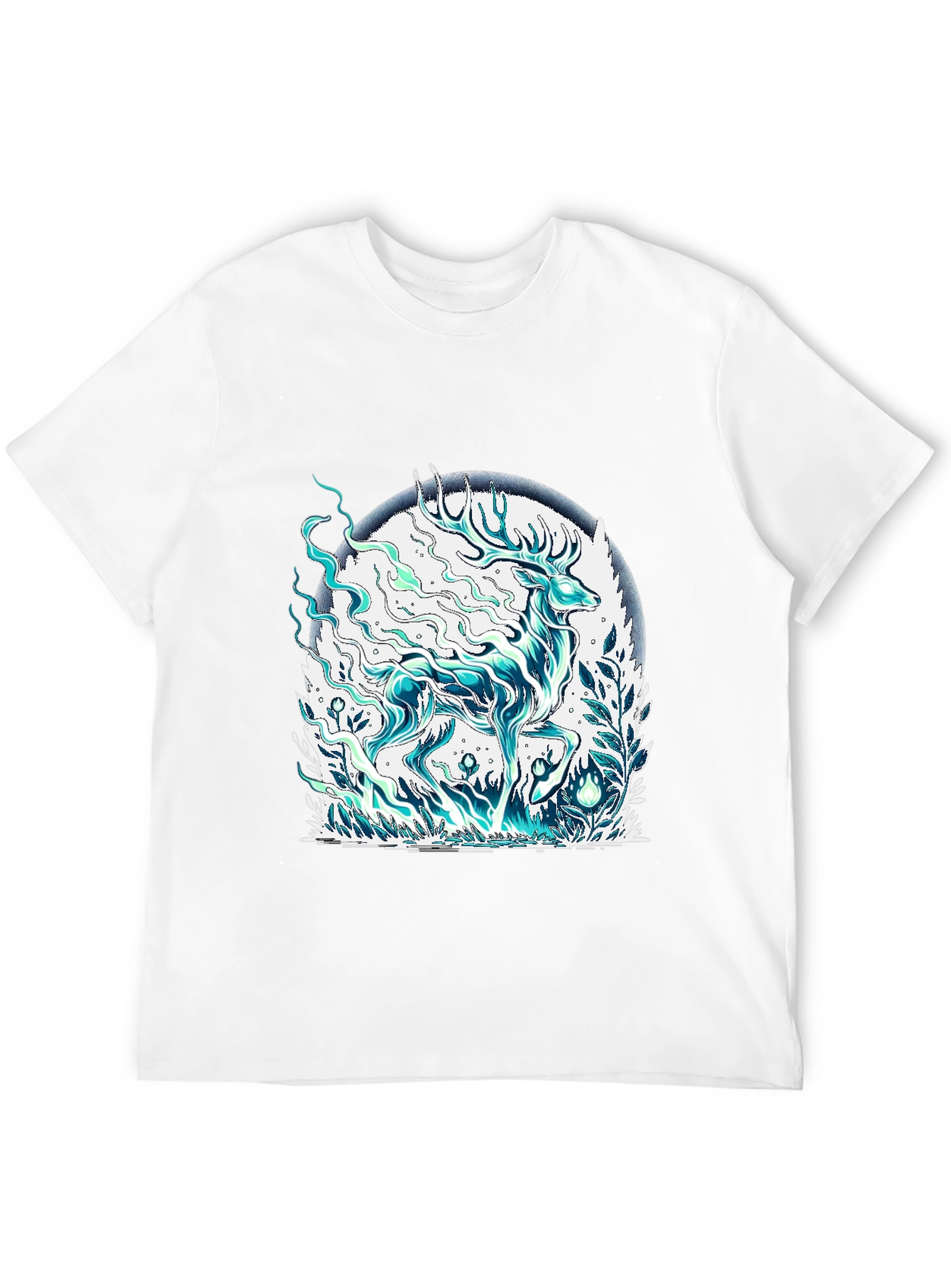 Mystical Deer Graphic Tee - Mens Black T-Shirt