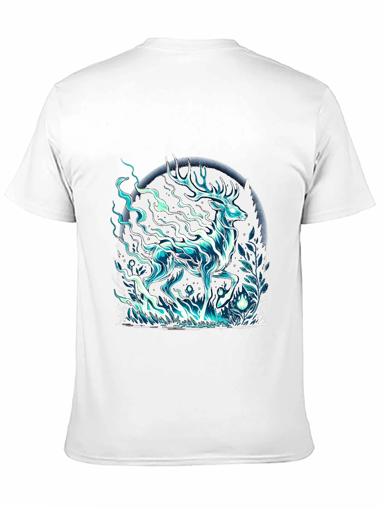 Mystical Deer Graphic Tee - Mens Black T-Shirt