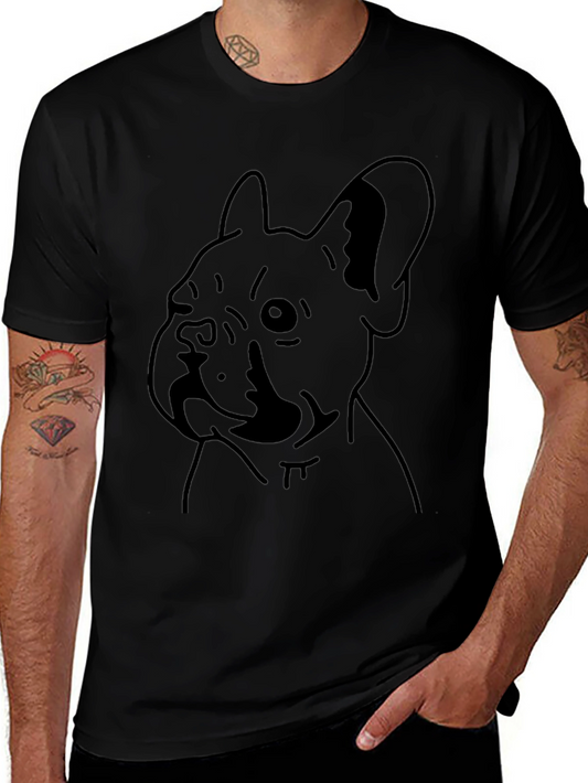 Bulldog Graphic Tee - Casual Black T-Shirt