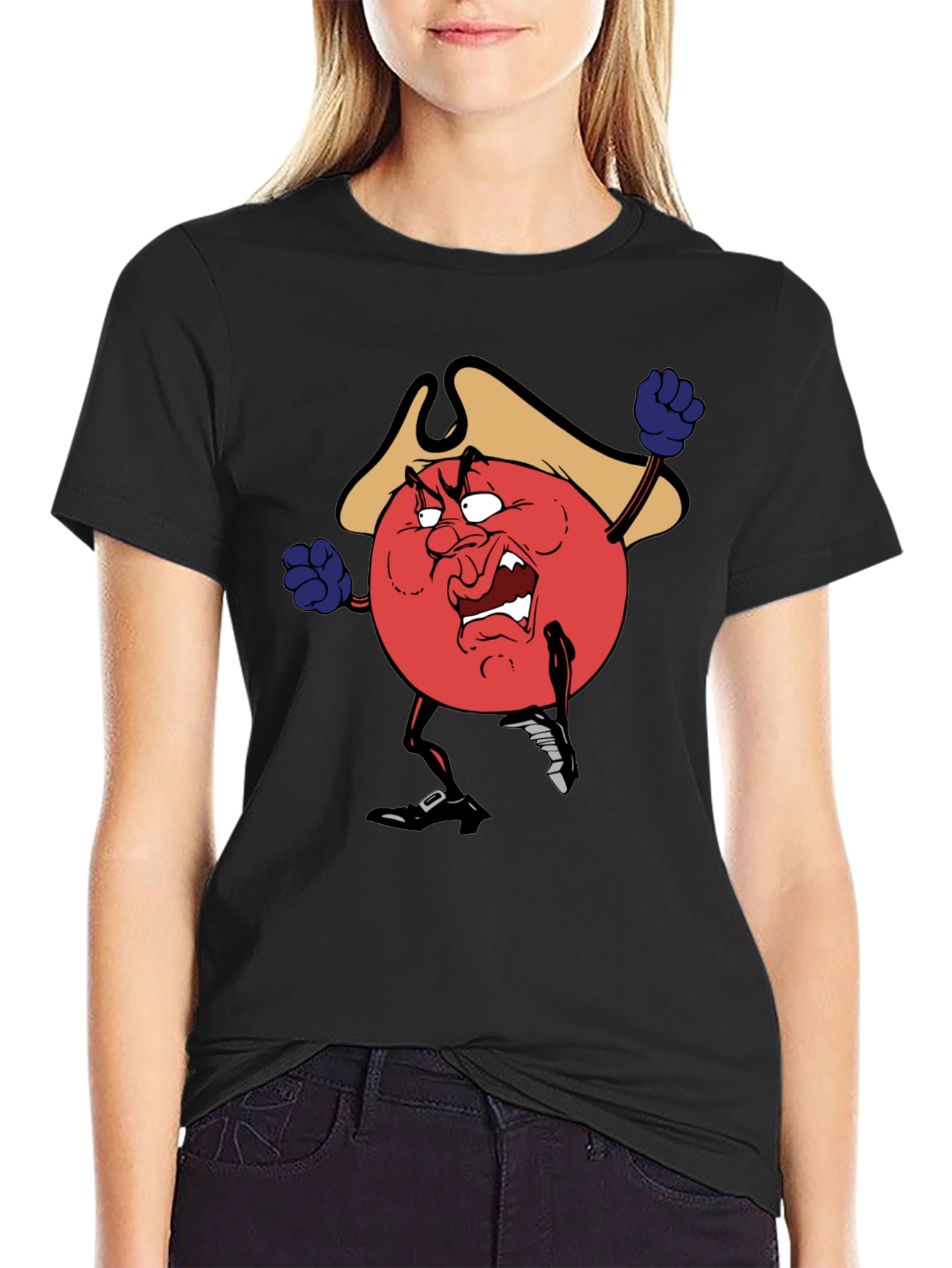 Angry Pirate Tomato T-Shirt - Black