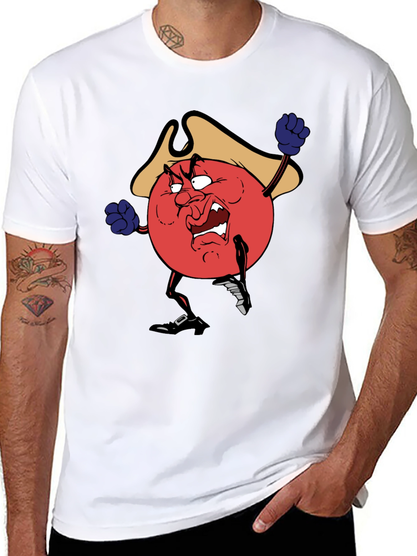Angry Pirate Tomato T-Shirt - Black