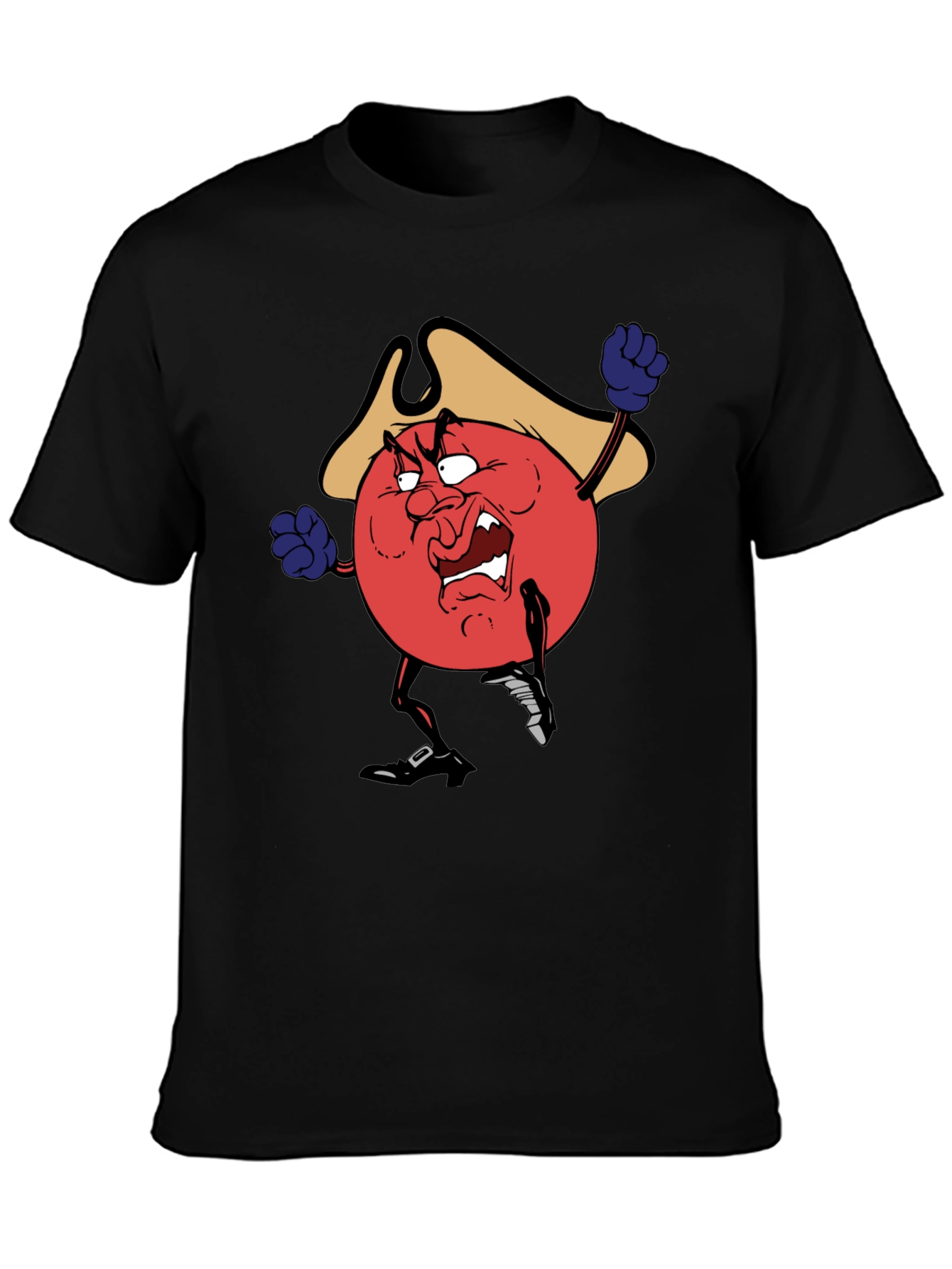 Angry Pirate Tomato T-Shirt - Black