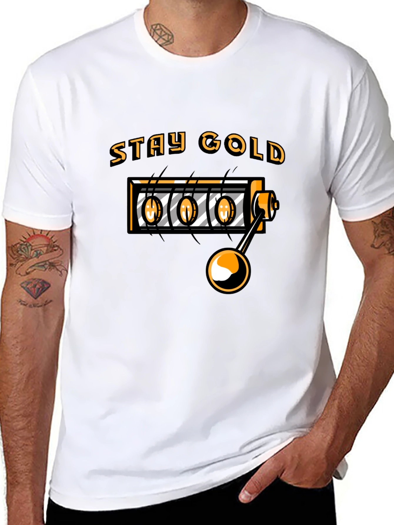 Stay Gold T-Shirt - Slot Machine Graphic Tee