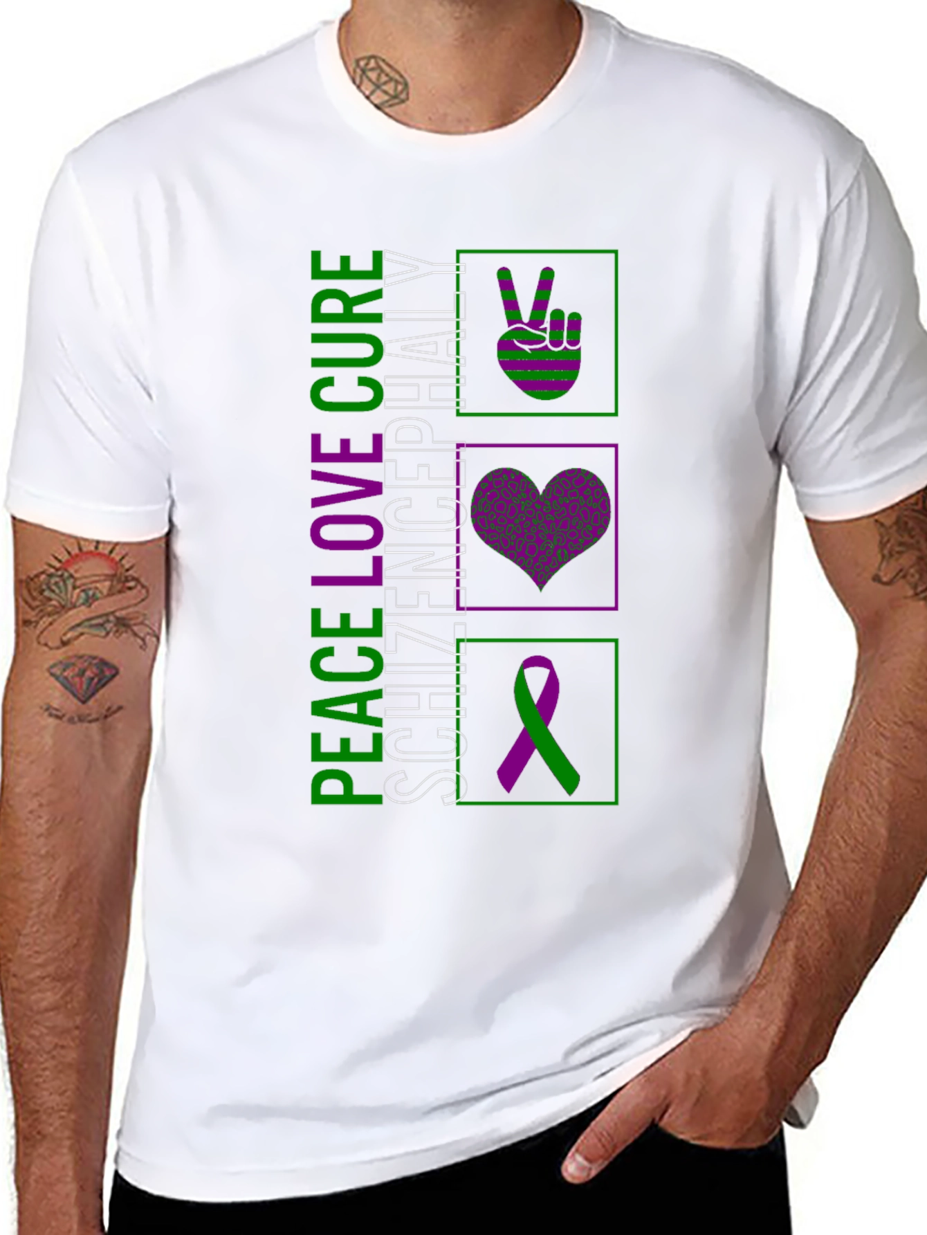 Peace Love Cure Schizophrenia Awareness T-Shirt
