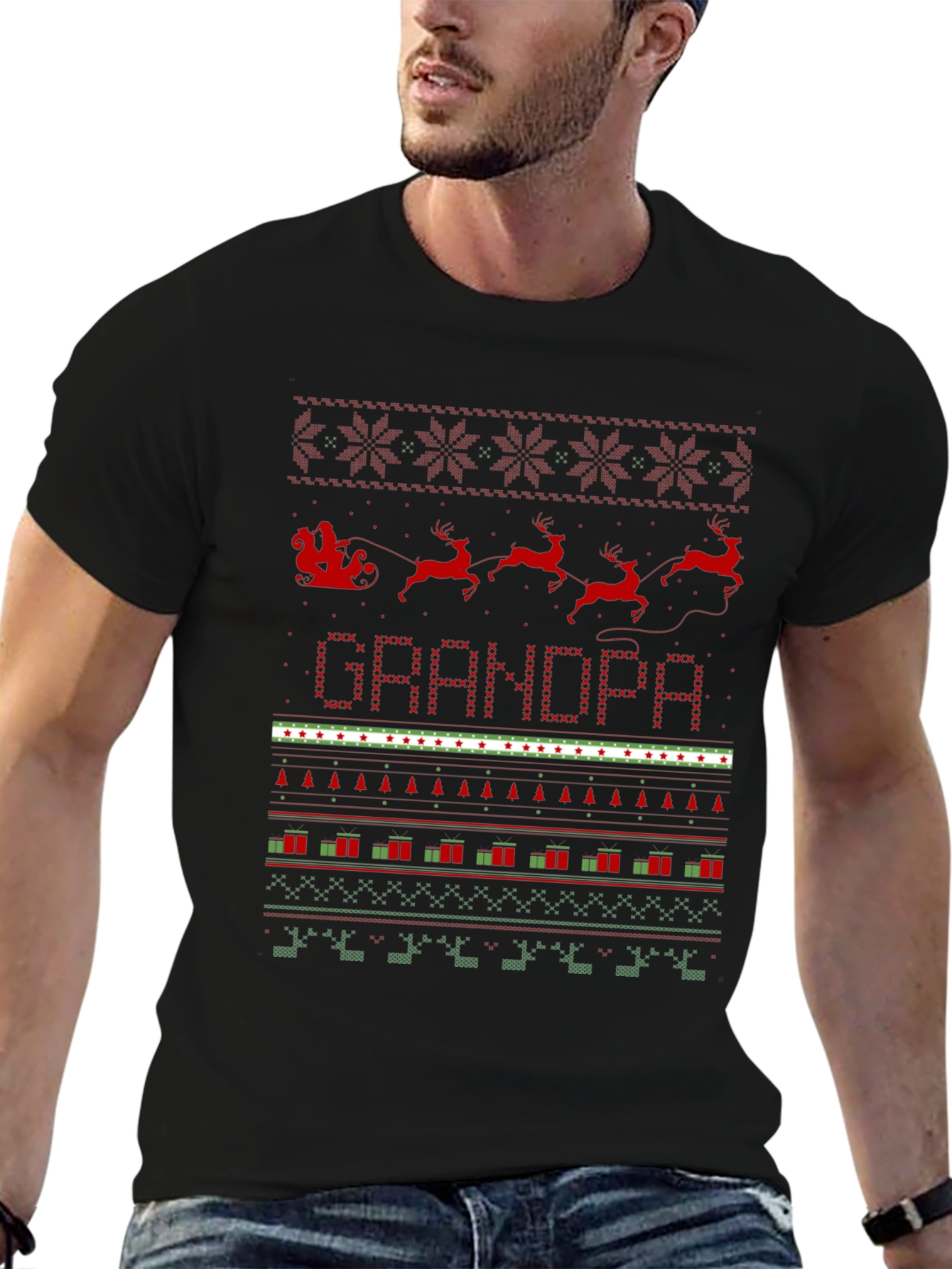 Grandpa Ugly Christmas Sweater T-Shirt
