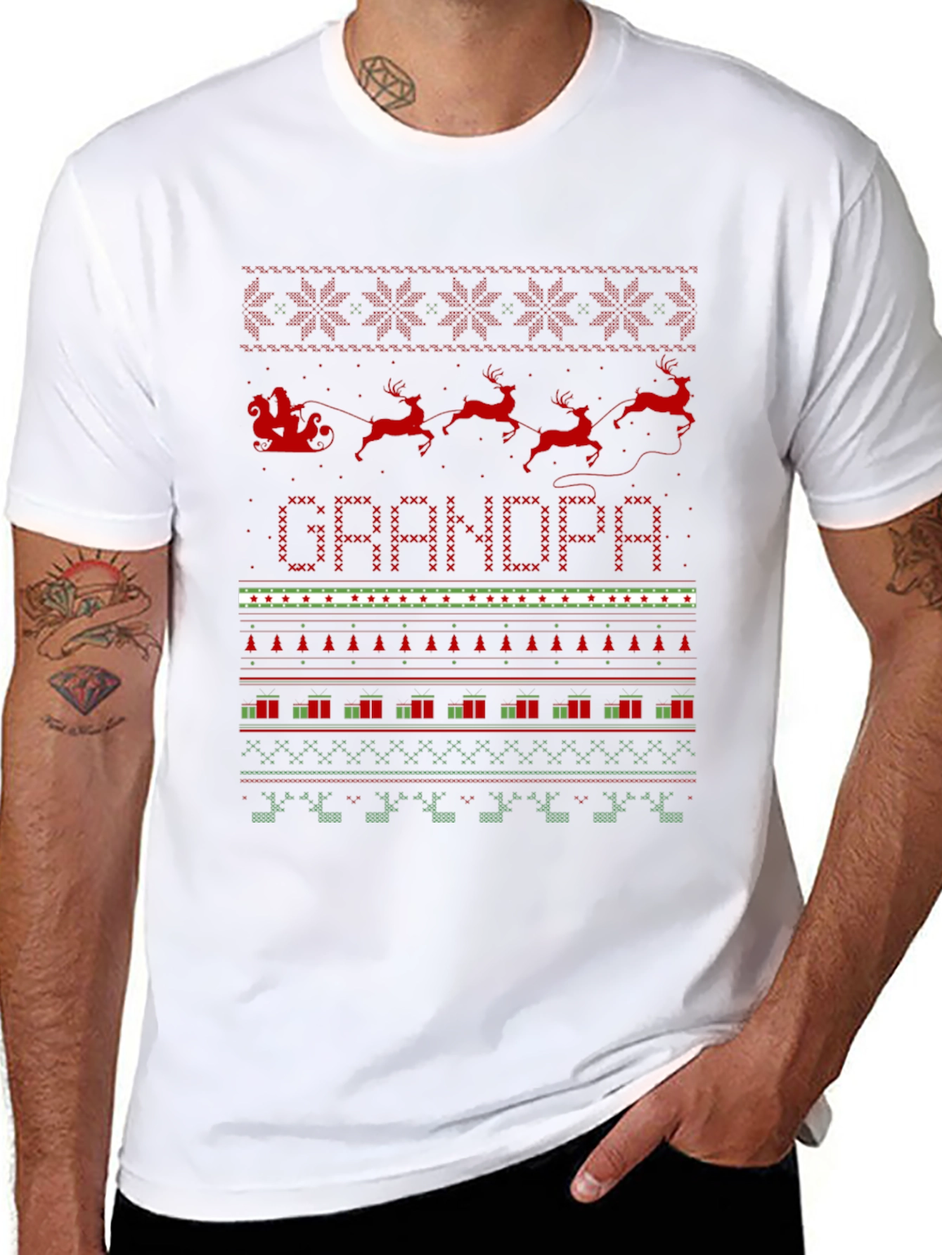 Grandpa Ugly Christmas Sweater T-Shirt