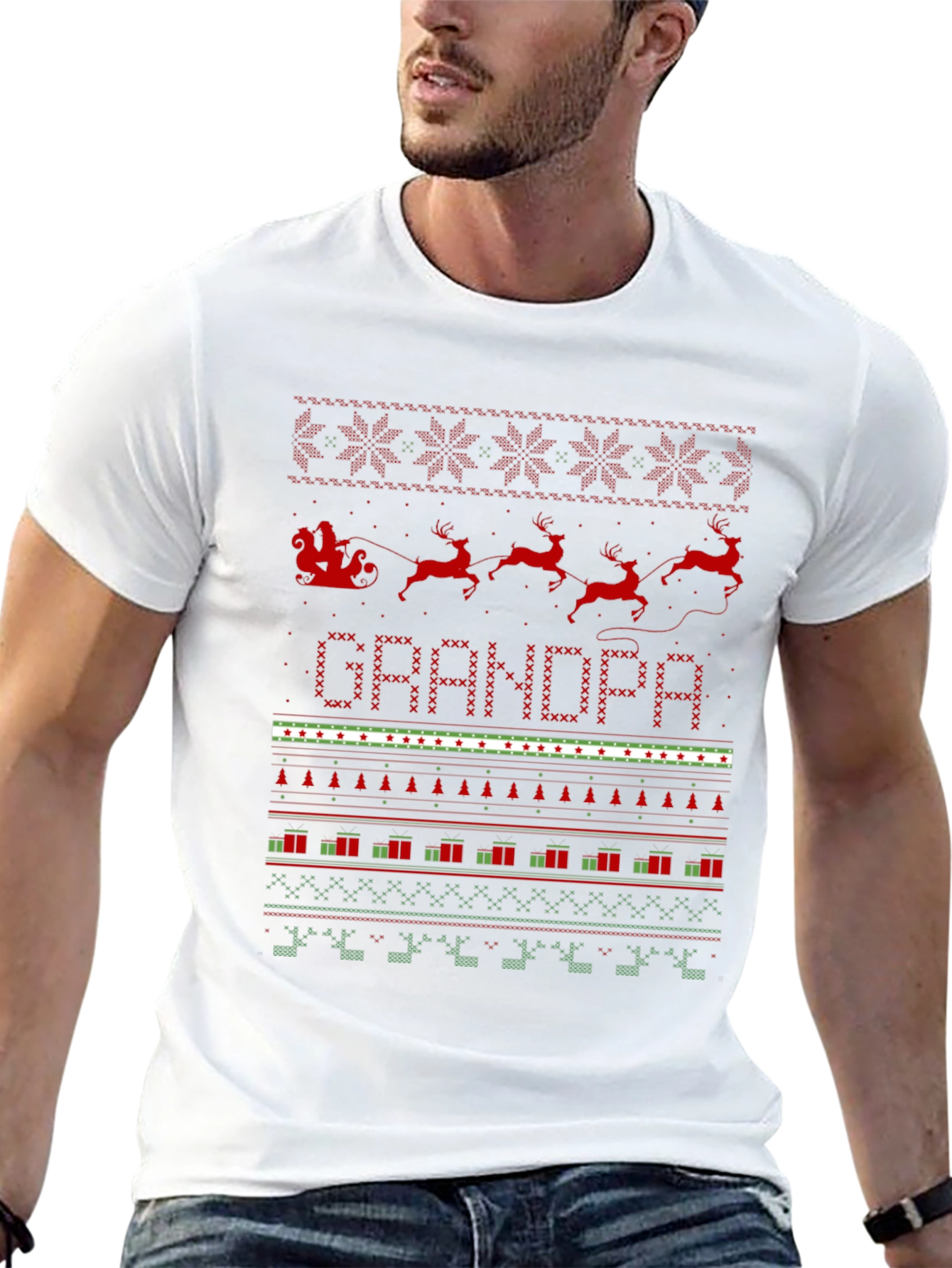 Grandpa Ugly Christmas Sweater T-Shirt