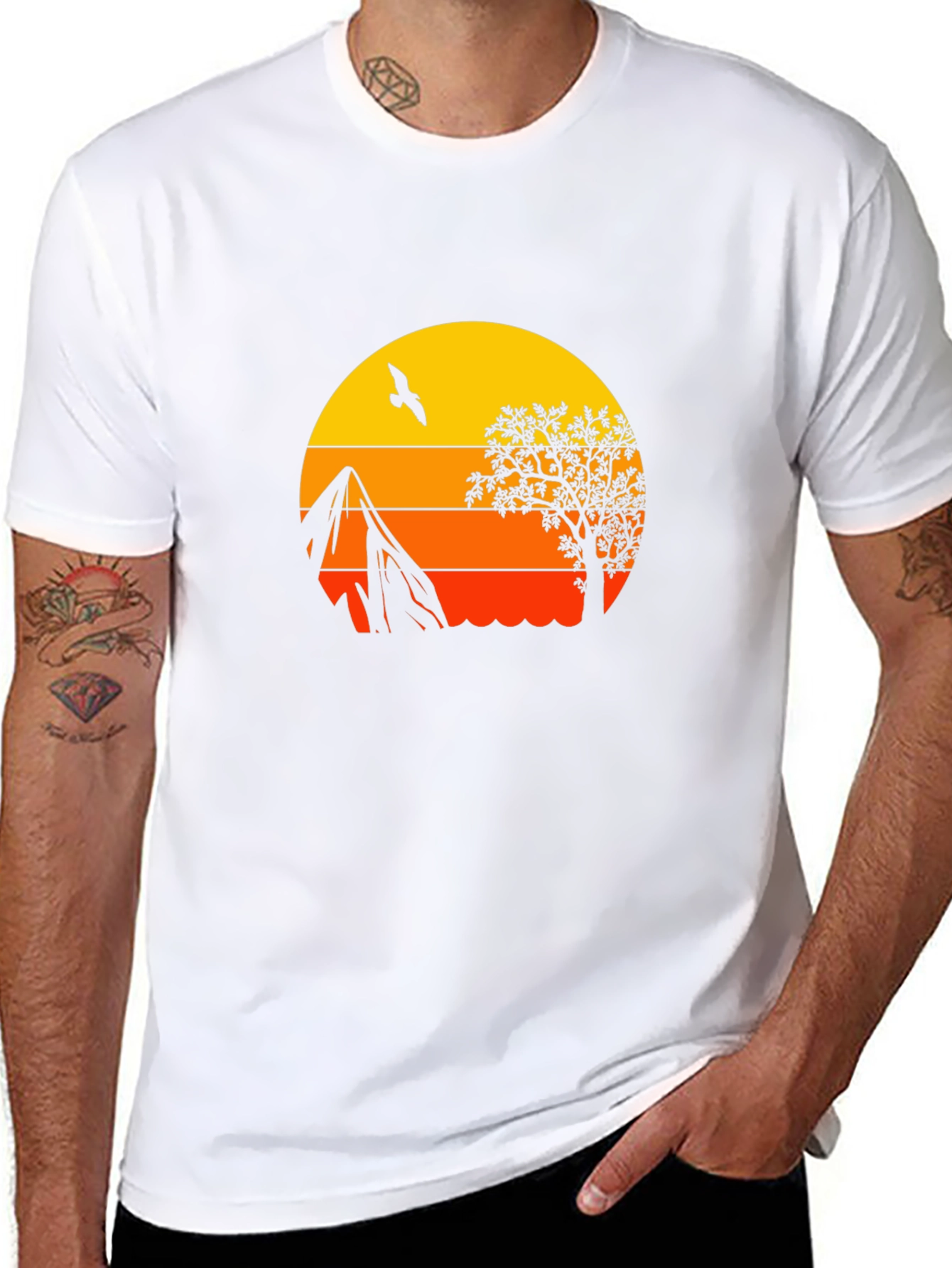 Sunset Silhouette Graphic Tee - Nature Inspired Design