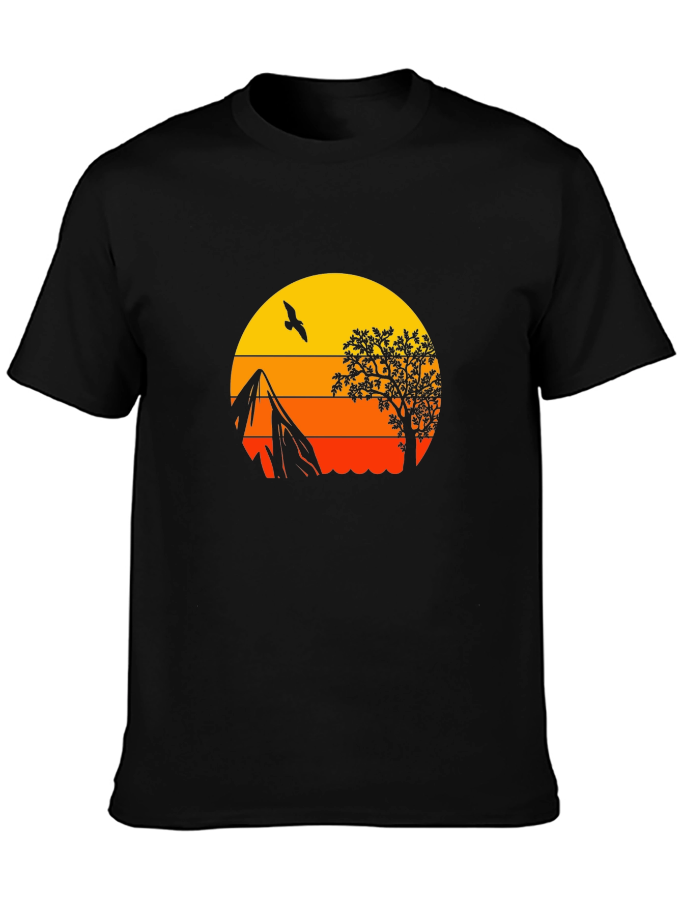 Sunset Silhouette Graphic Tee - Nature Inspired Design