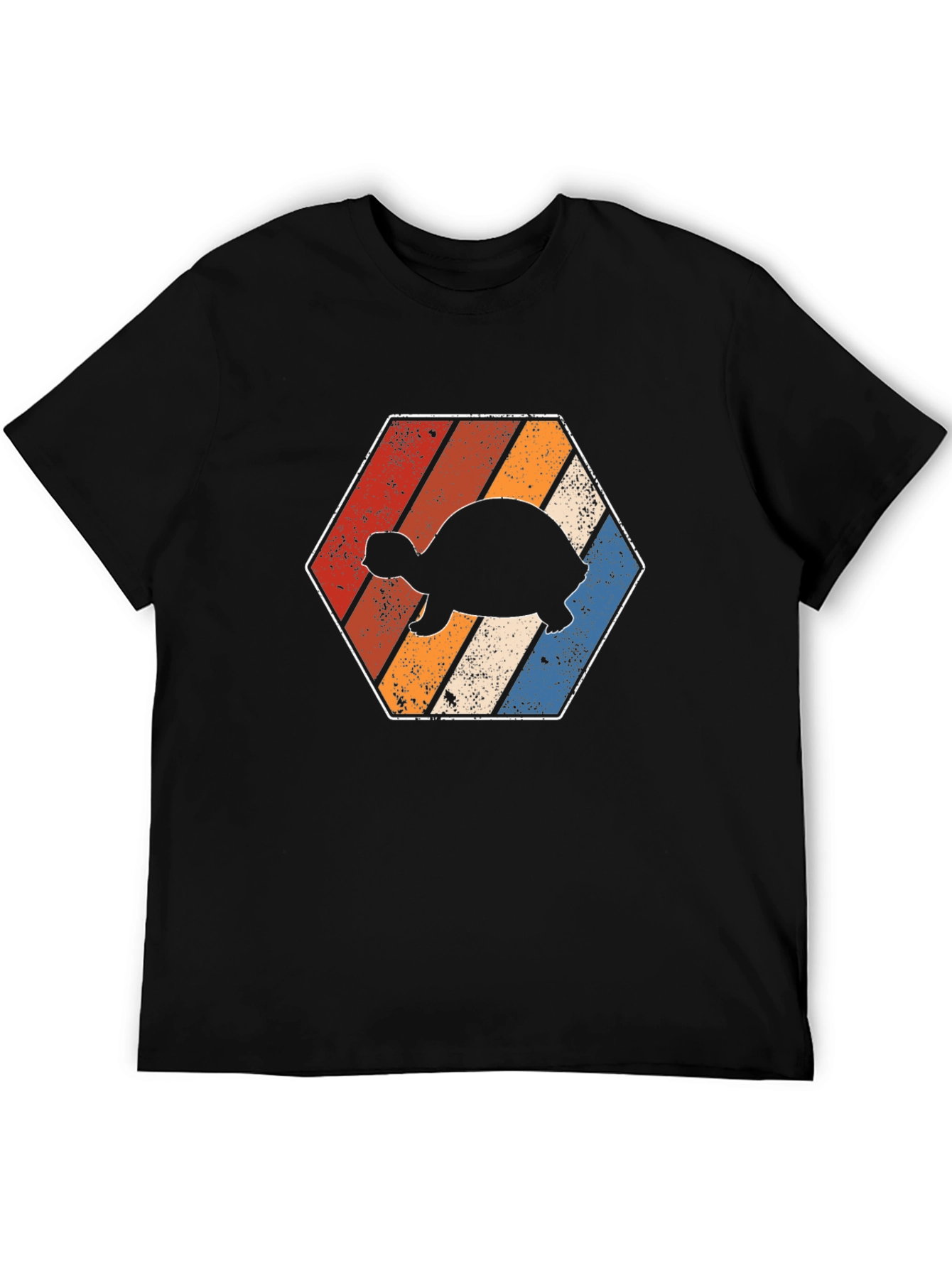 Retro Turtle Hexagon Graphic T-Shirt