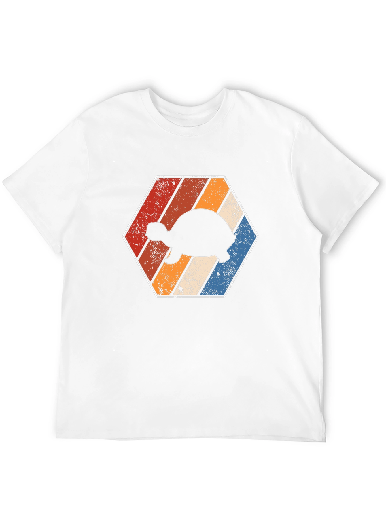 Retro Turtle Hexagon Graphic T-Shirt