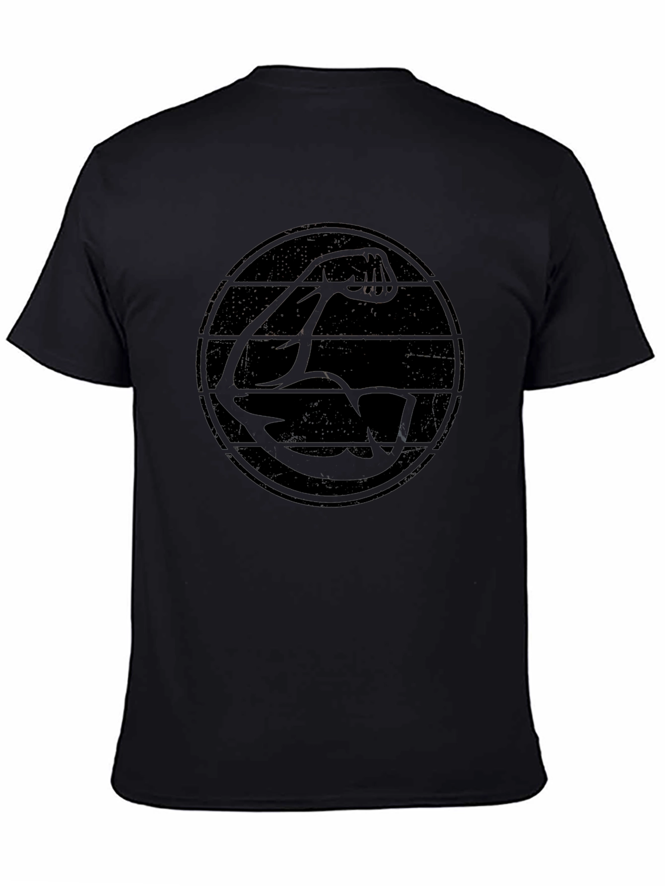 Retro Muscle Arm Graphic Black T-Shirt