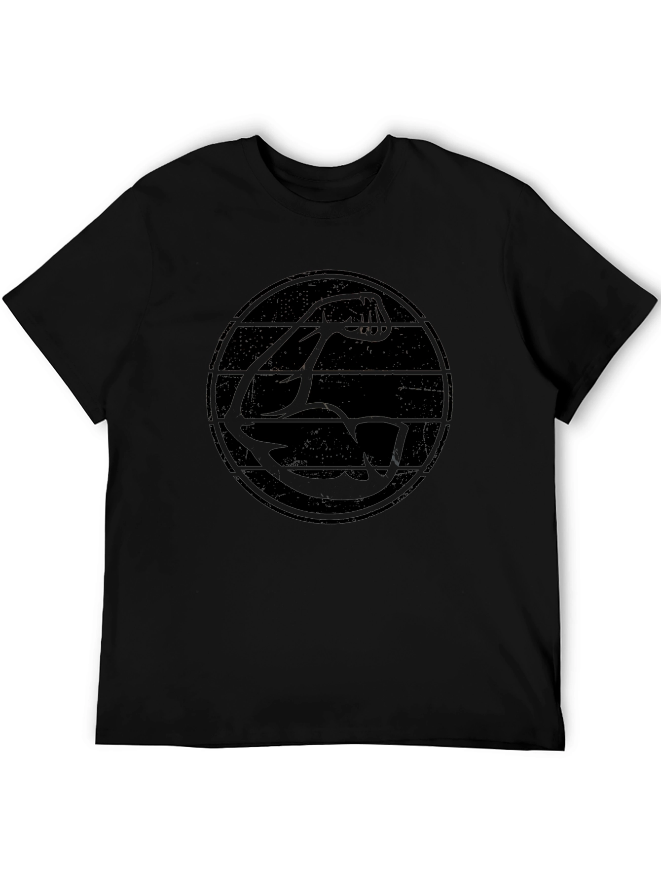 Retro Muscle Arm Graphic Black T-Shirt