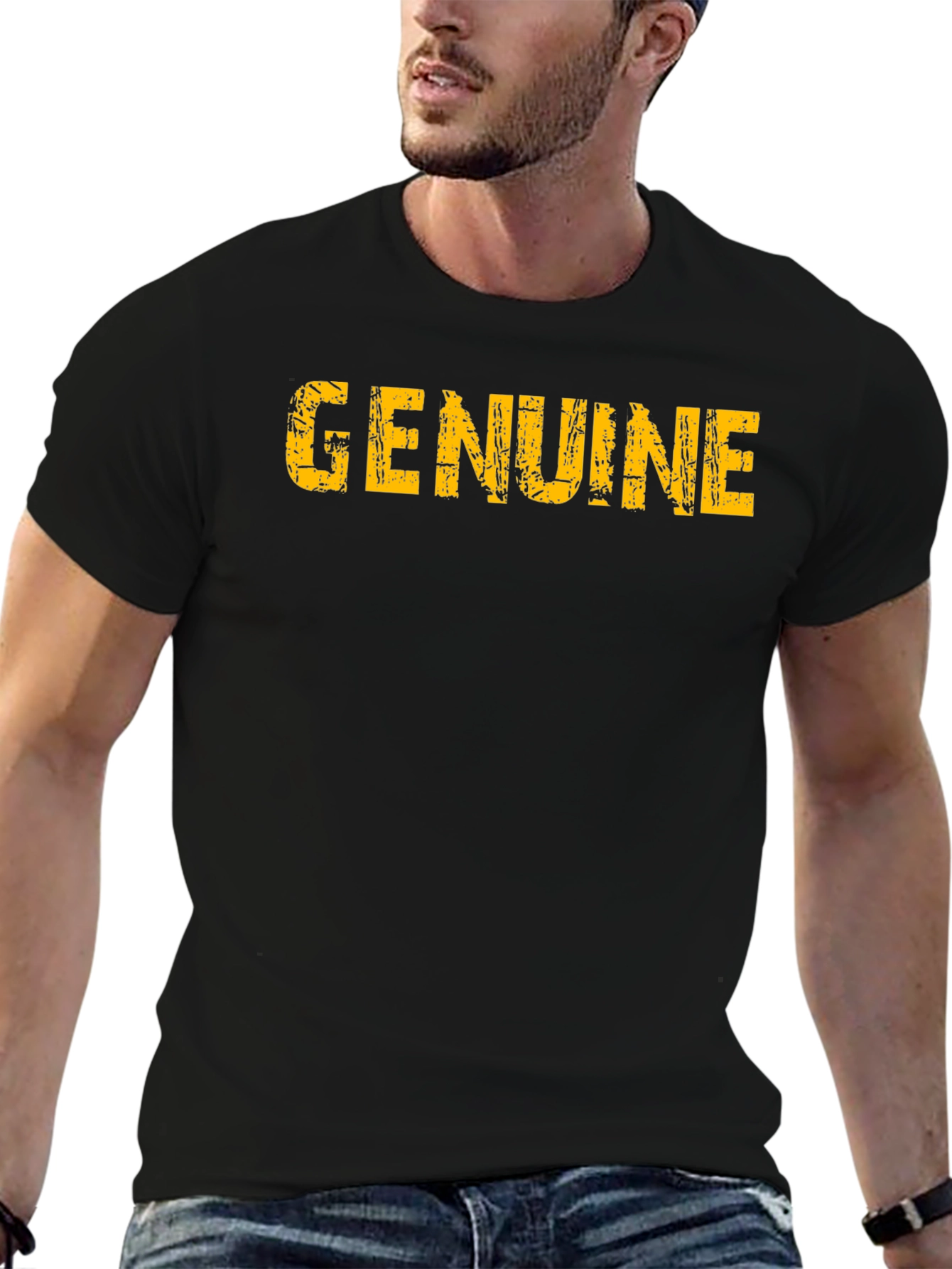 Mens Genuine Graphic Black T-Shirt