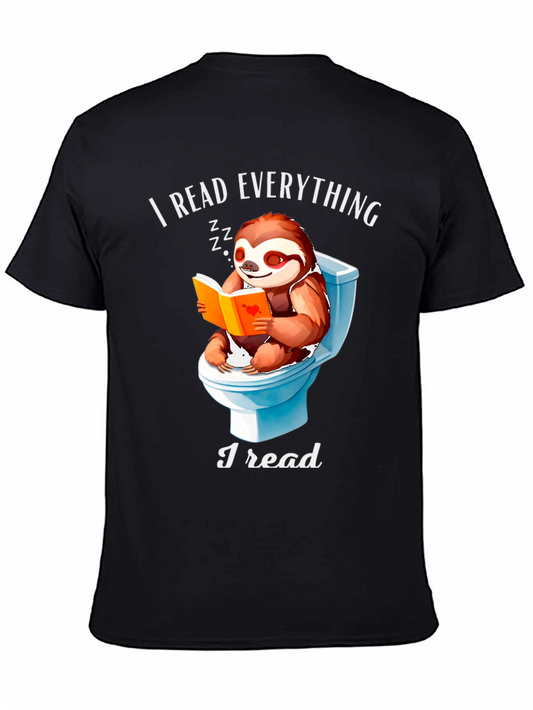 Funny Sloth Reading Toilet T-Shirt