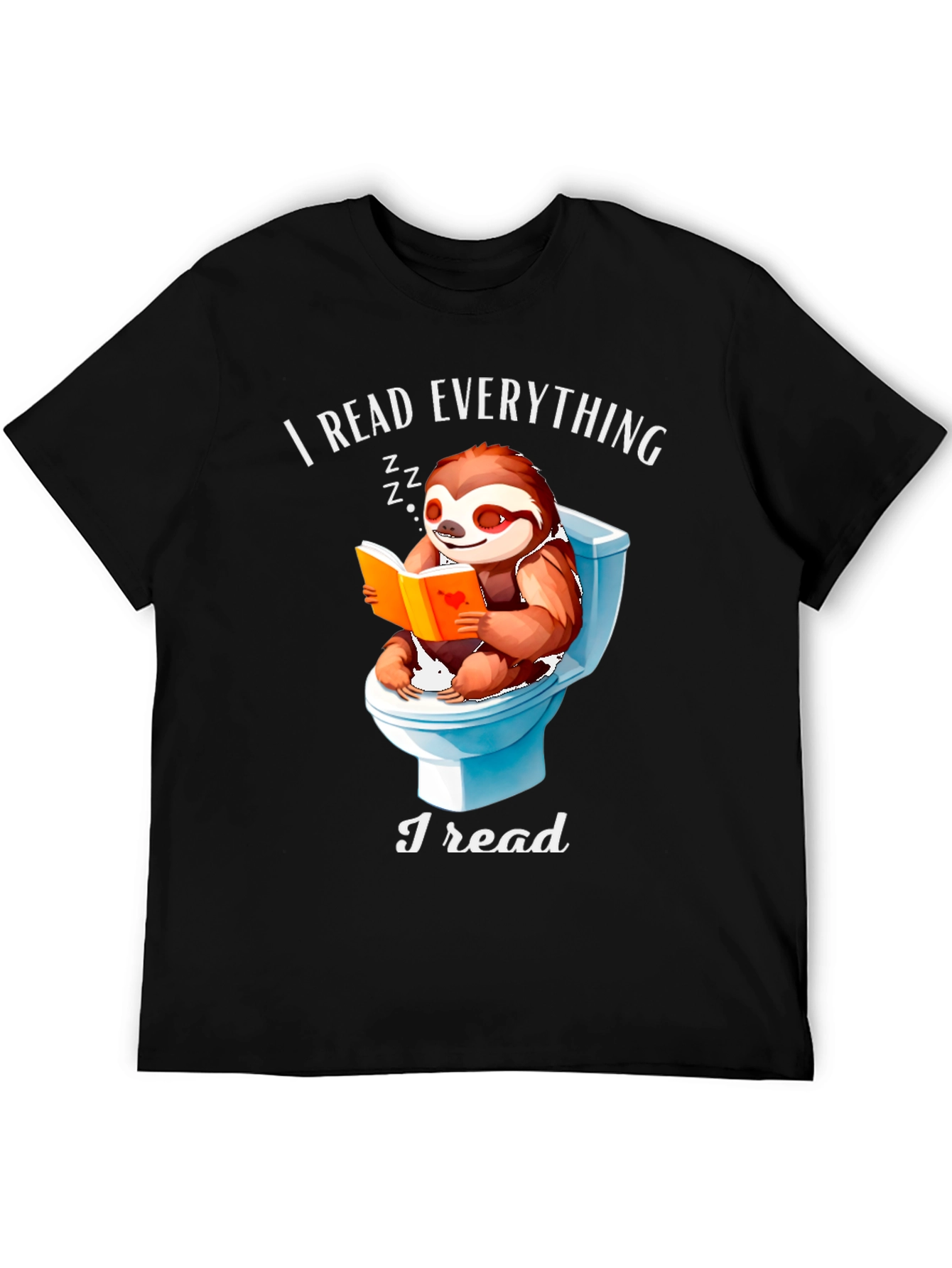 Funny Sloth Reading Toilet T-Shirt