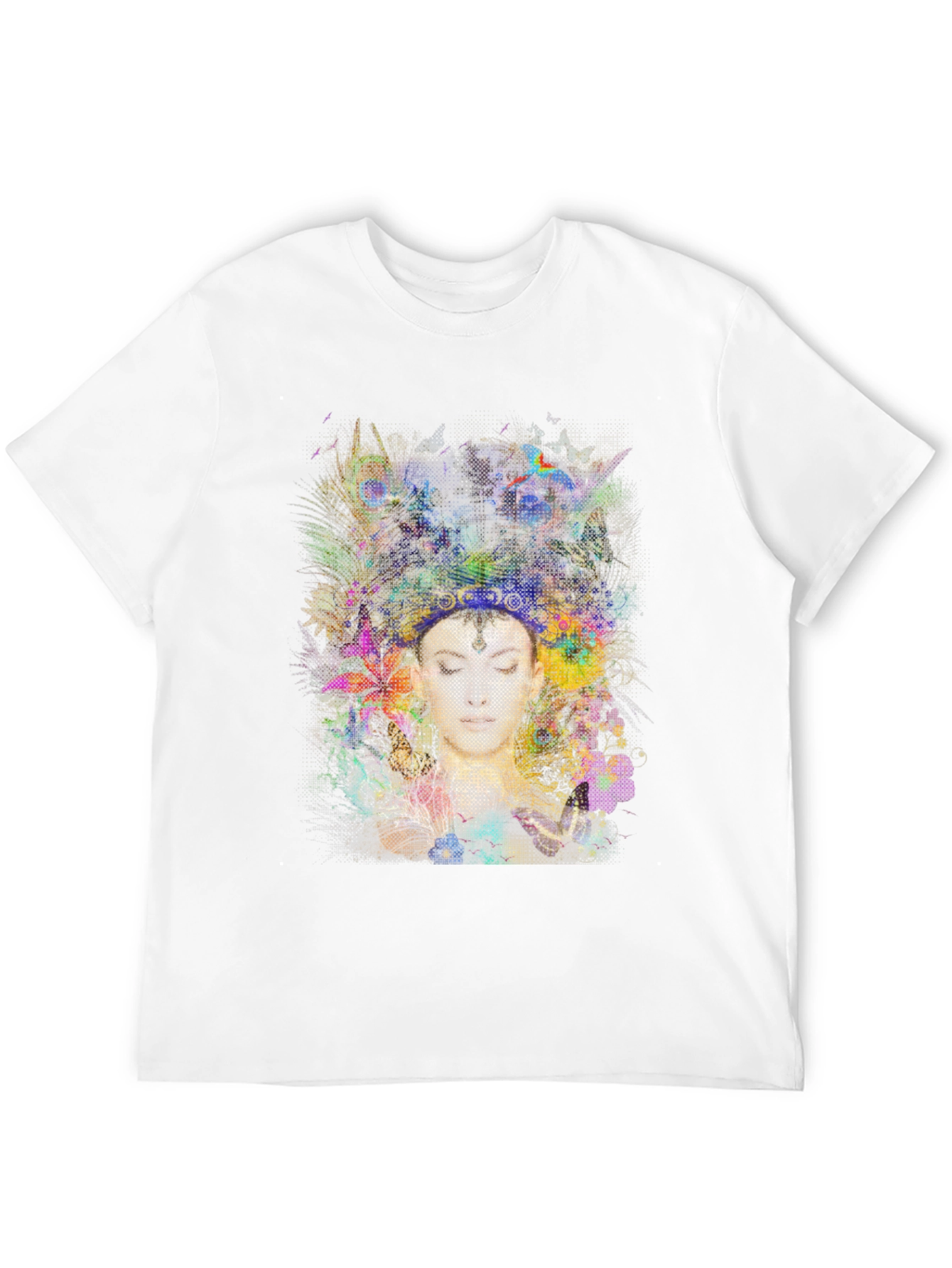 Abstract Floral Woman Black Graphic Tee