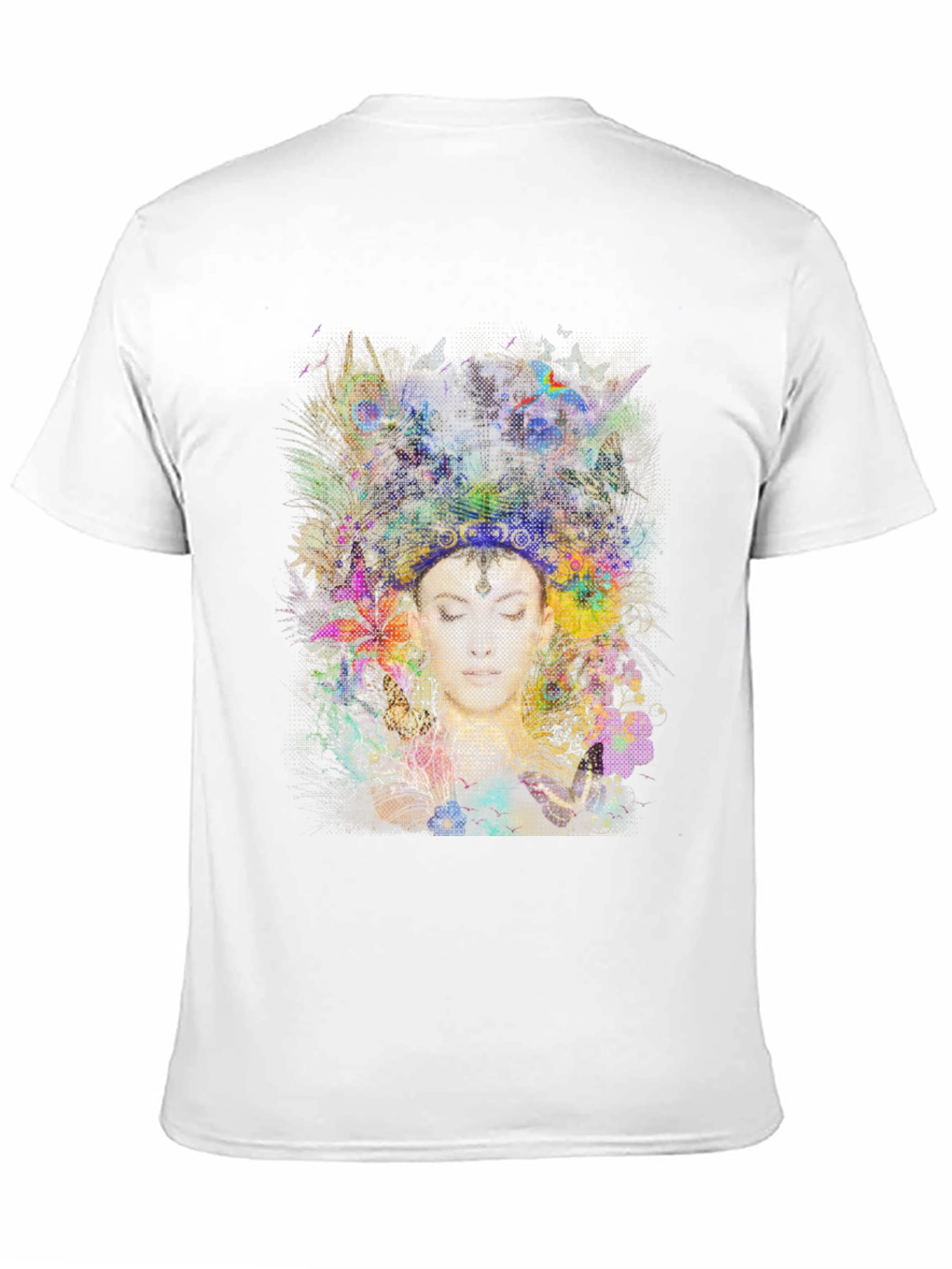 Abstract Floral Woman Black Graphic Tee