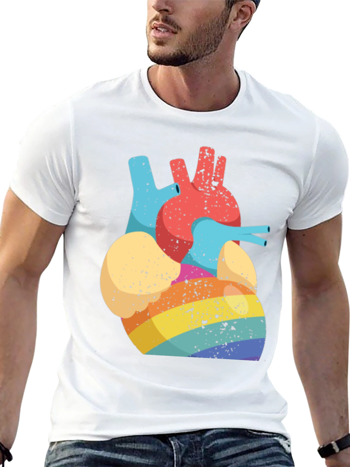 Rainbow Heart Anatomy T-Shirt