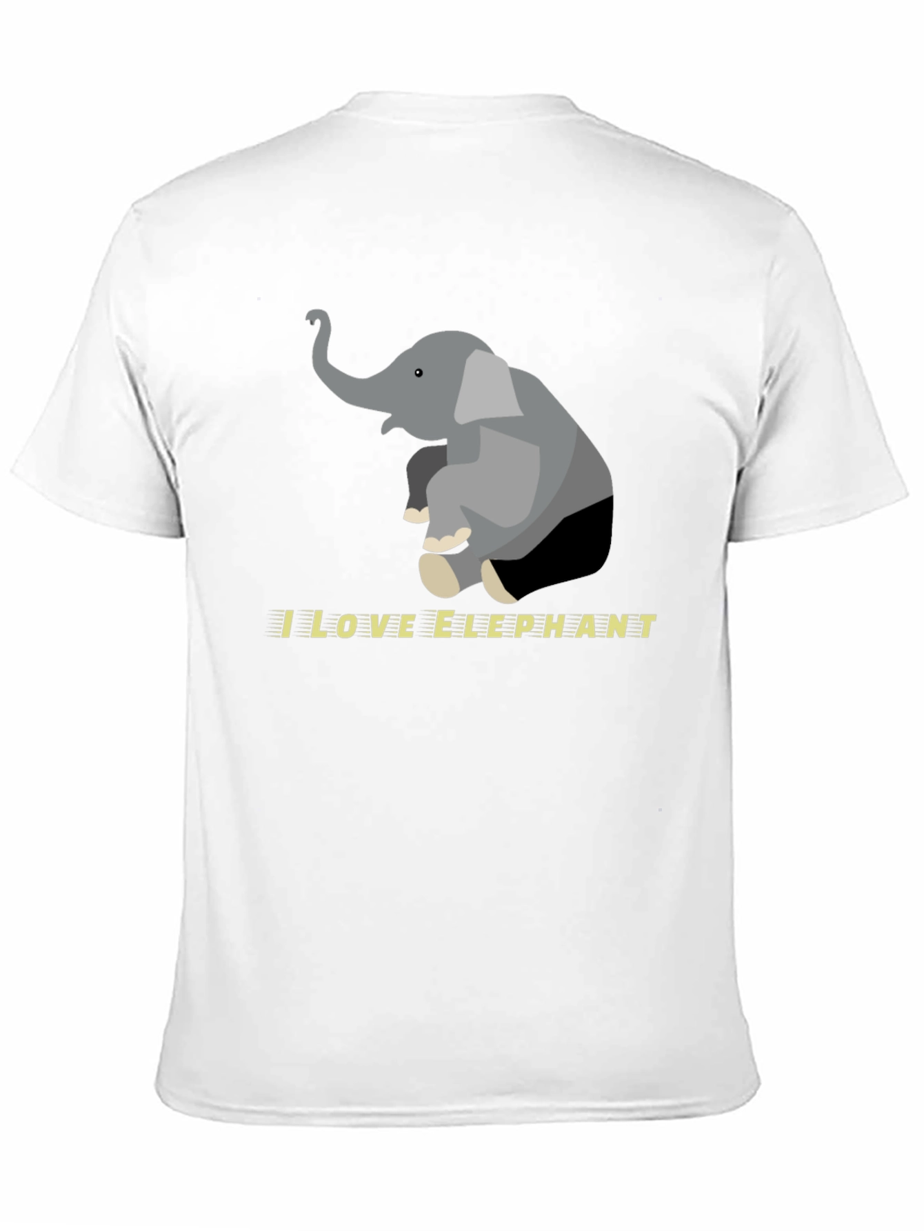 I Love Elephants Graphic Tee - Black Cotton Blend