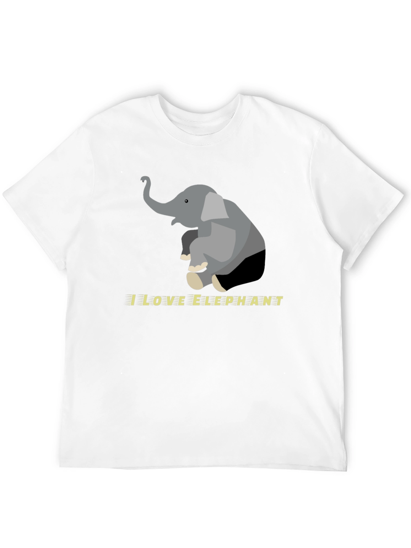 I Love Elephants Graphic Tee - Black Cotton Blend