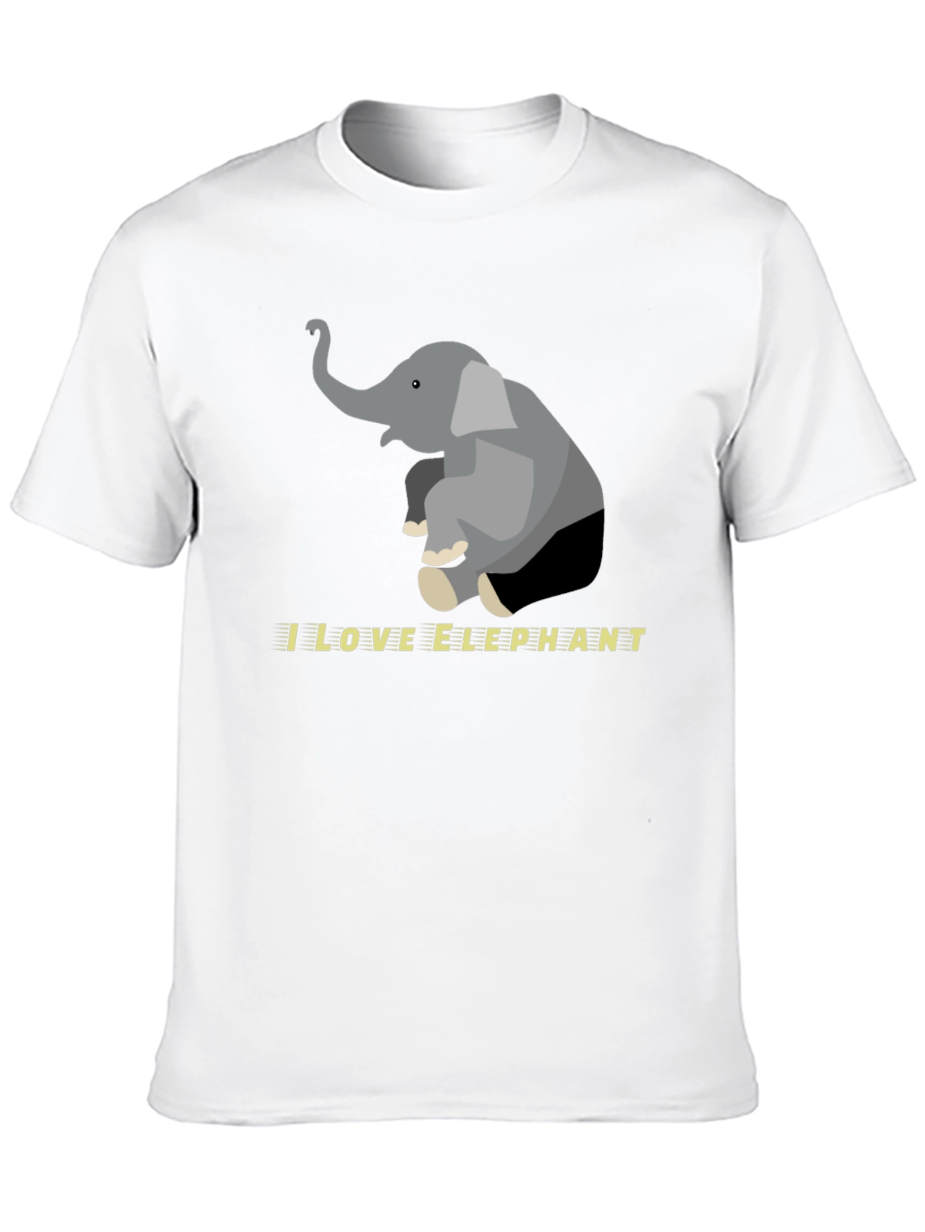I Love Elephants Graphic Tee - Black Cotton Blend