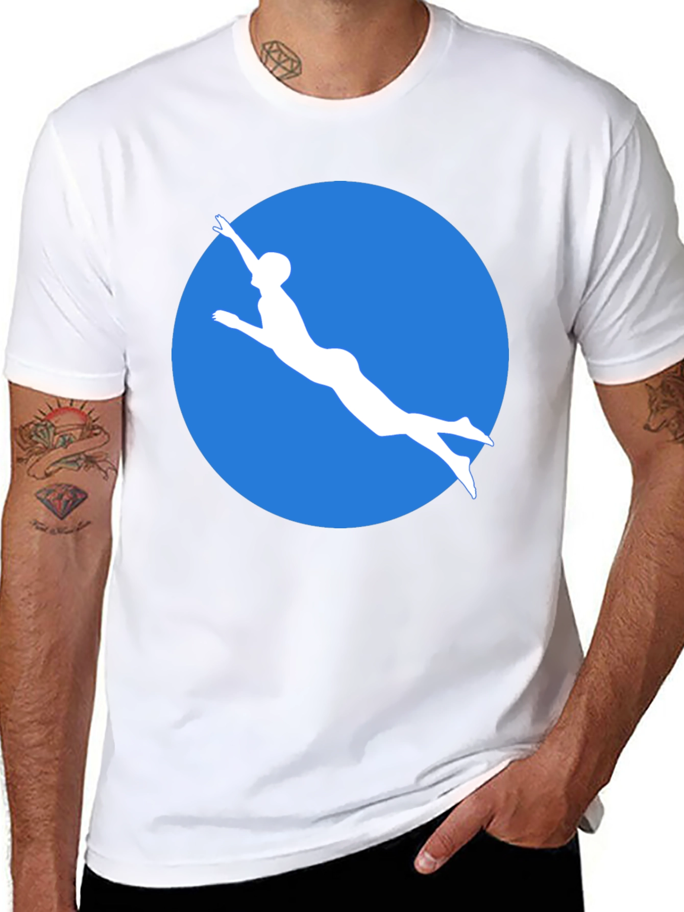 Diver Silhouette Graphic Tee - Black T-Shirt