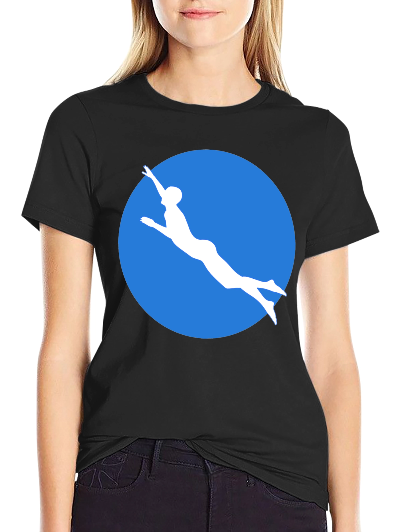 Diver Silhouette Graphic Tee - Black T-Shirt