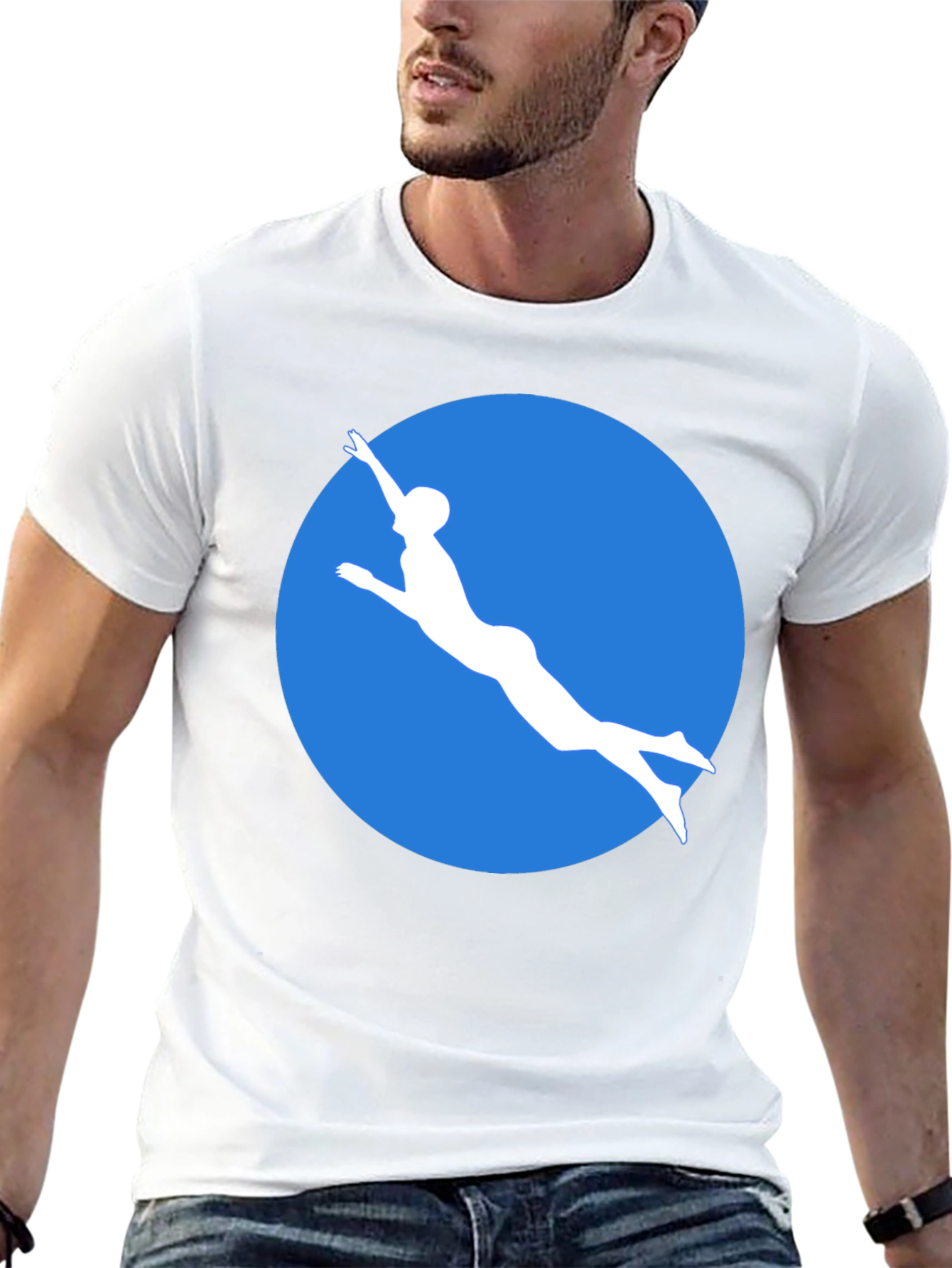 Diver Silhouette Graphic Tee - Black T-Shirt
