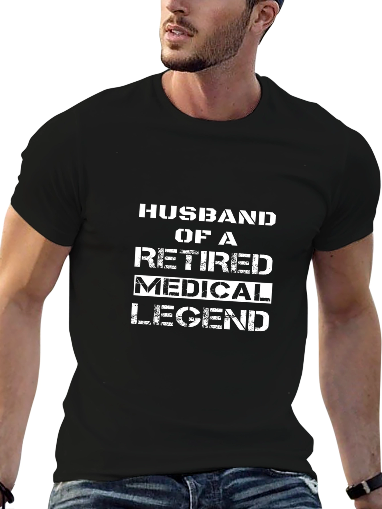 Husband of a Retired Medical Legend T-Shirt - Black