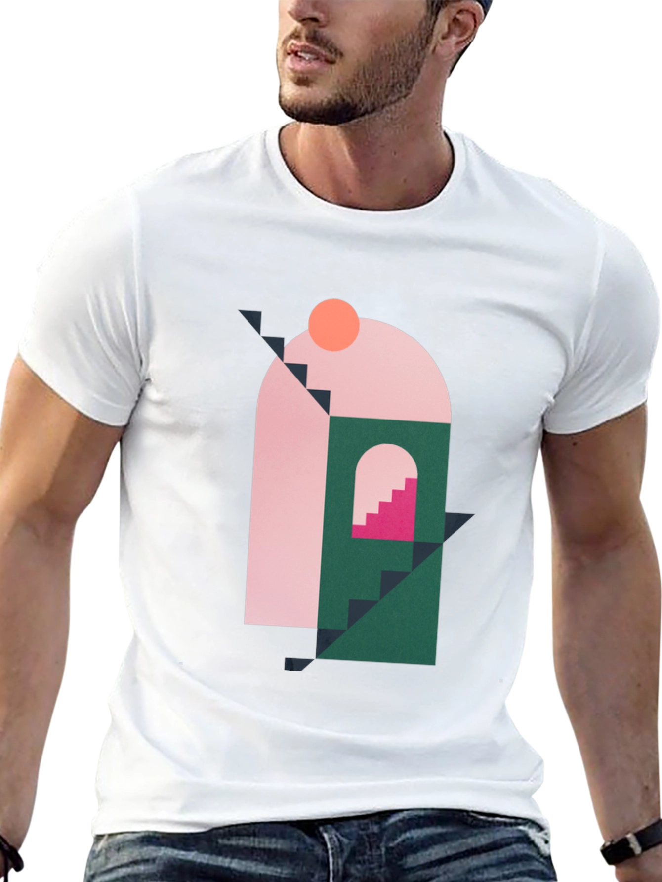 Geometric Shape Graphic Black T-Shirt