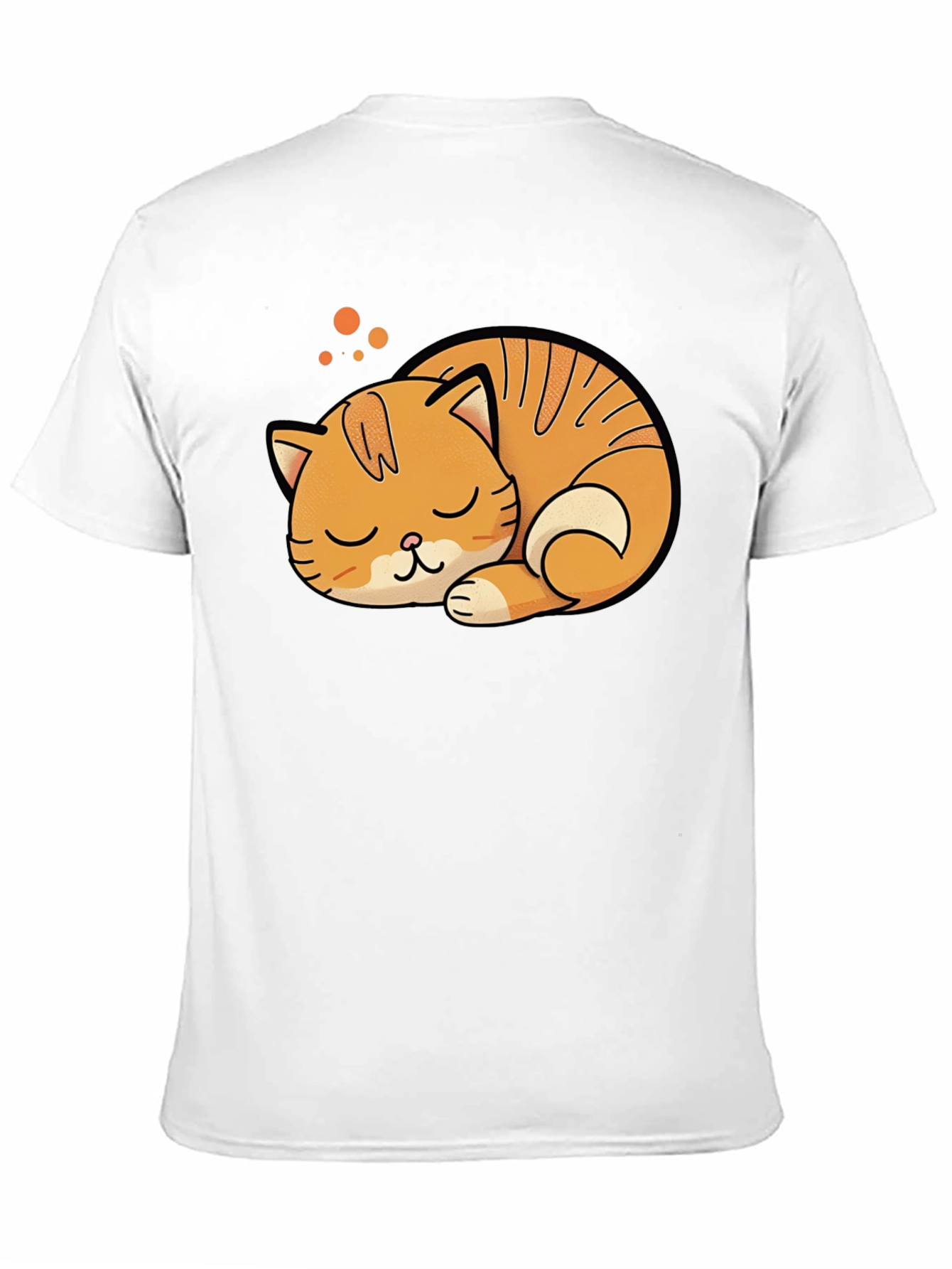 Cute Sleeping Cat Graphic Tee - Black