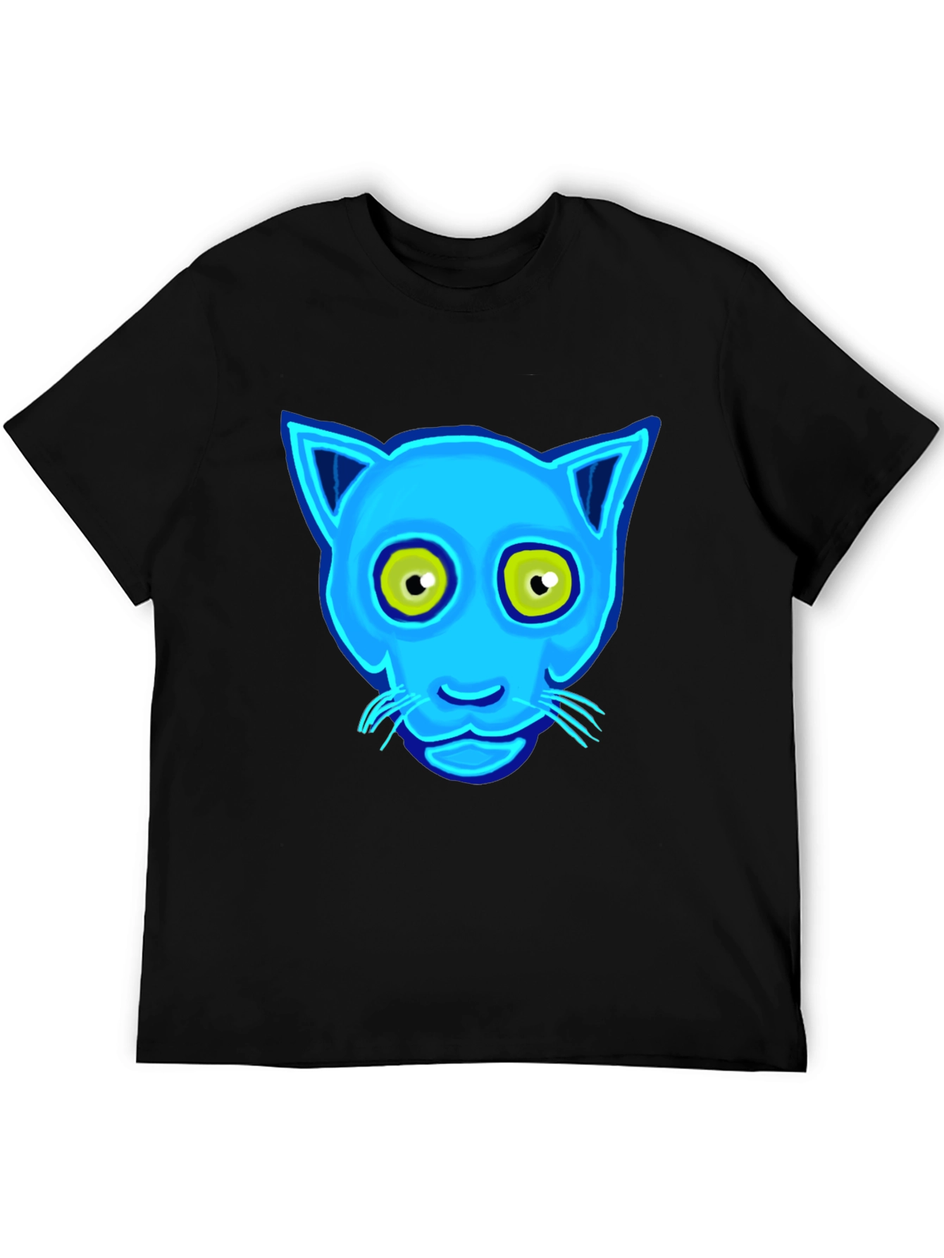 Blue Cat Graphic Tee - Unique Design