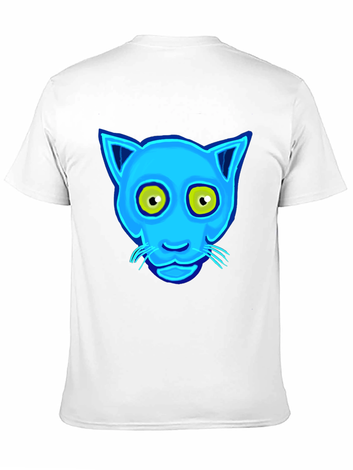 Blue Cat Graphic Tee - Unique Design
