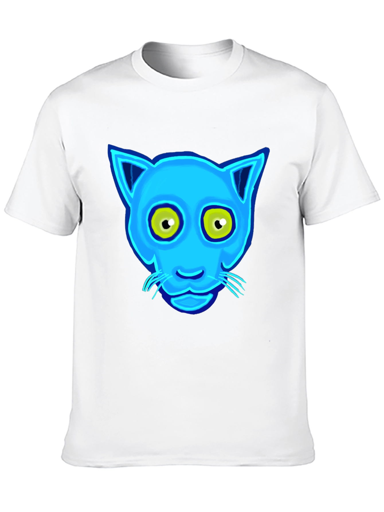 Blue Cat Graphic Tee - Unique Design