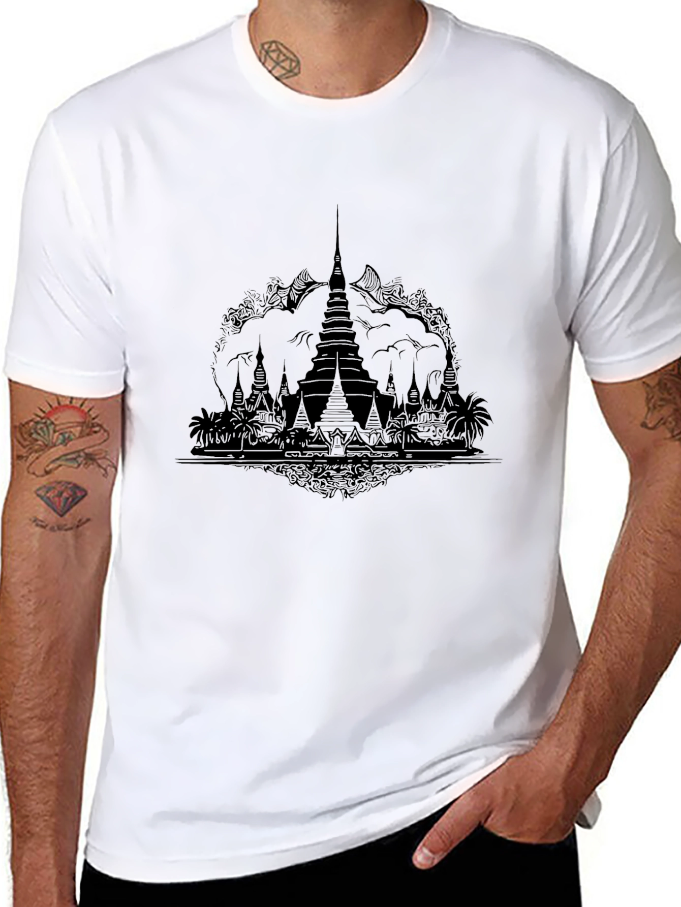 Black Temple Graphic Tee - Unisex