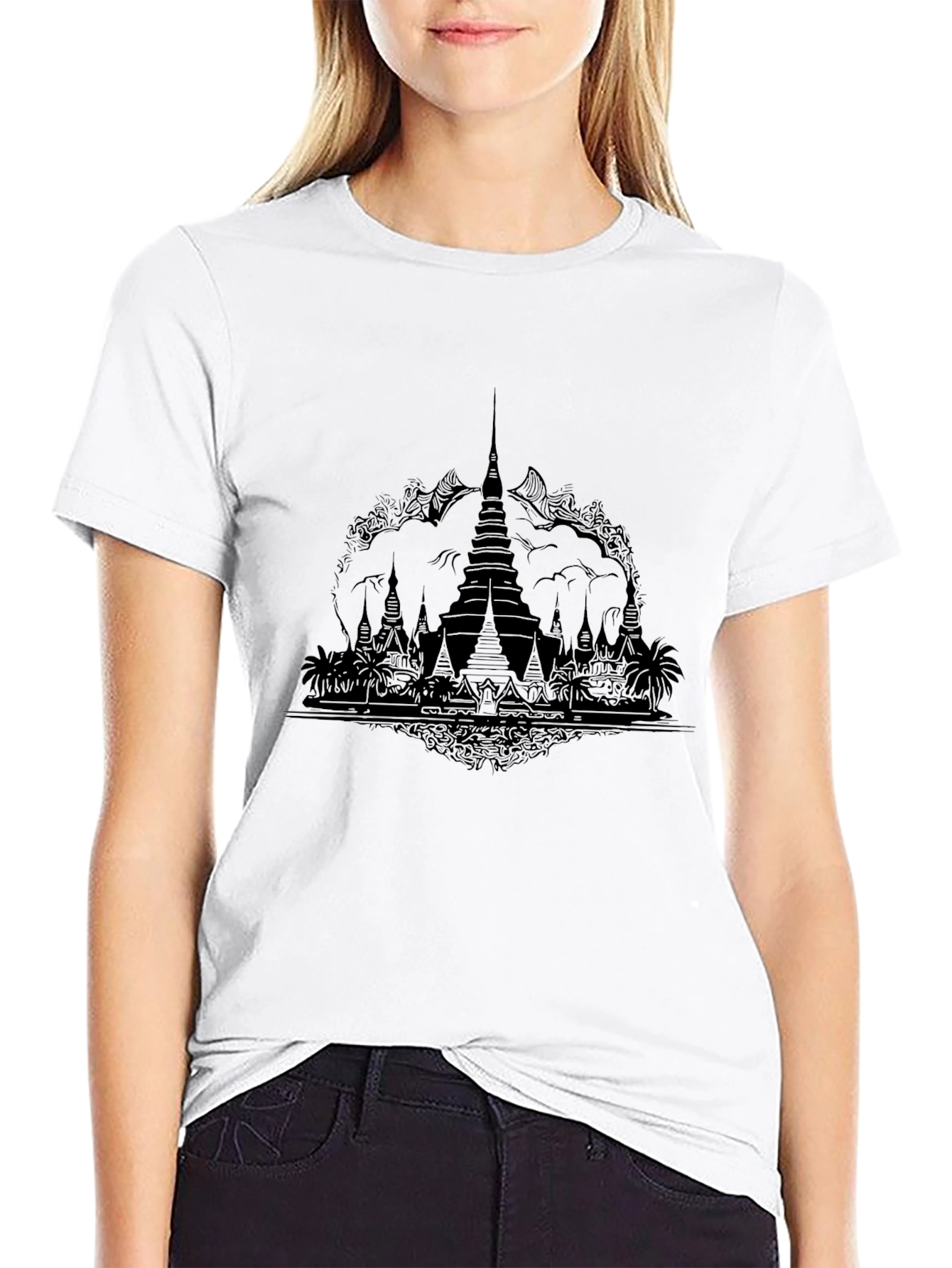 Black Temple Graphic Tee - Unisex