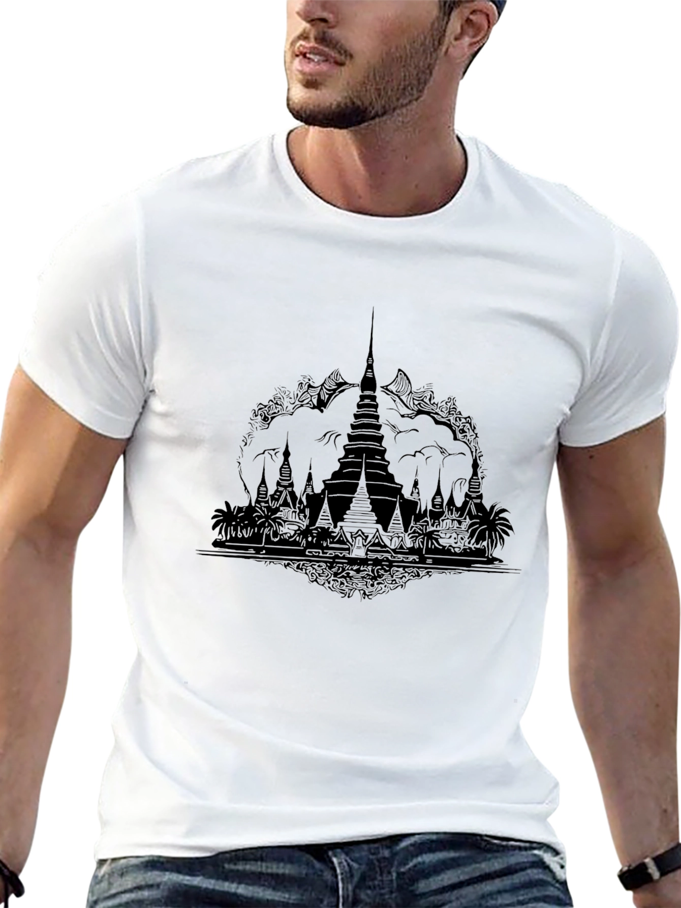 Black Temple Graphic Tee - Unisex