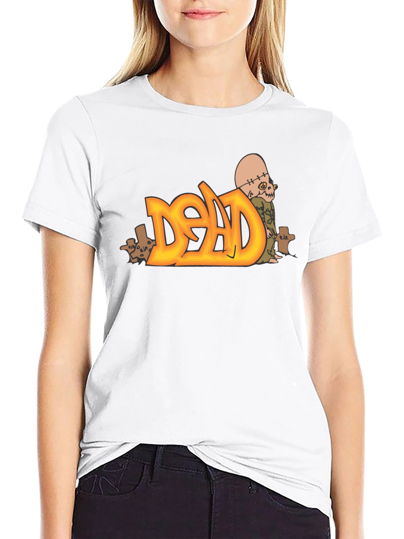 Dead Zombie Graphic Tee - Black Cotton Blend
