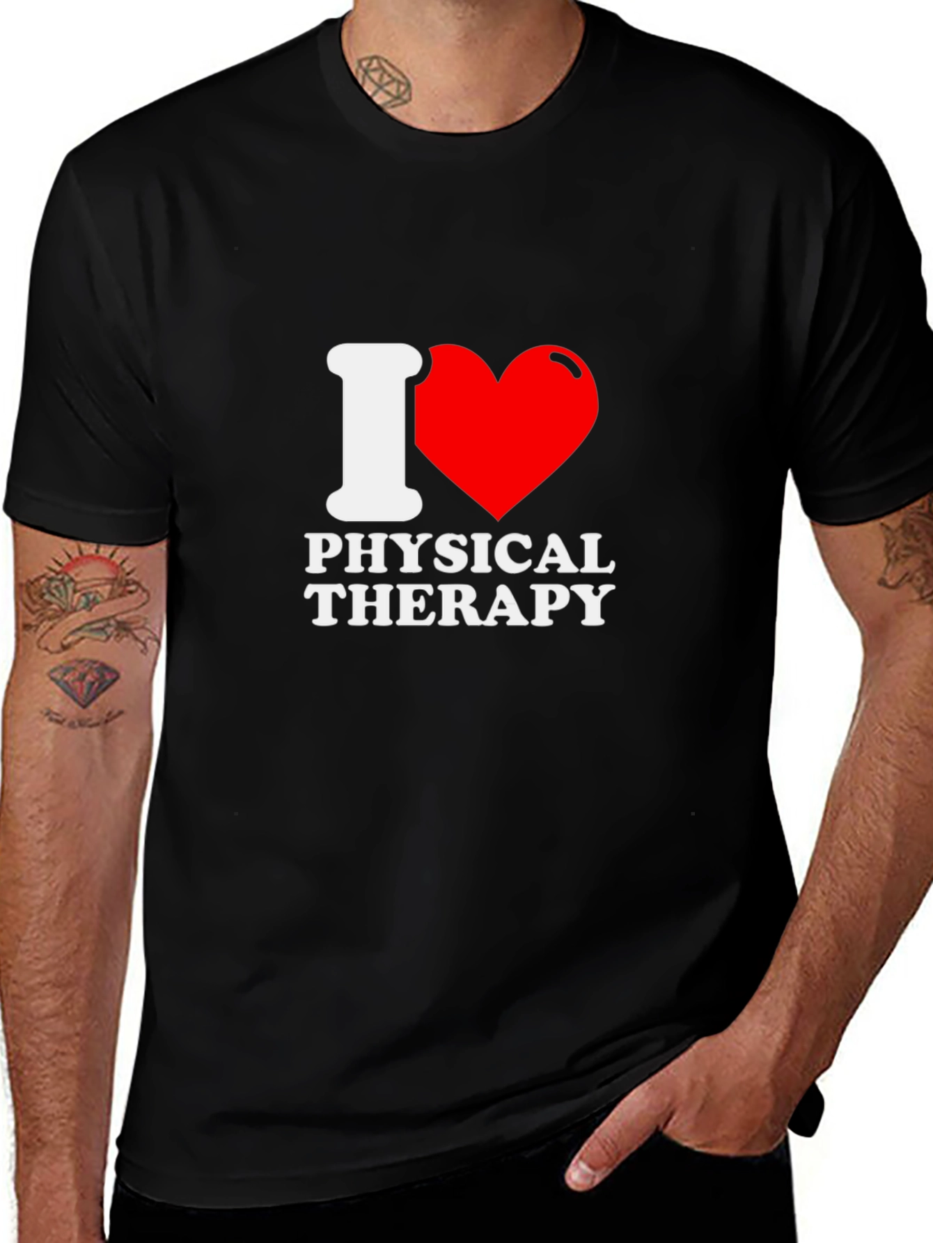 I Love Physical Therapy Black T-Shirt