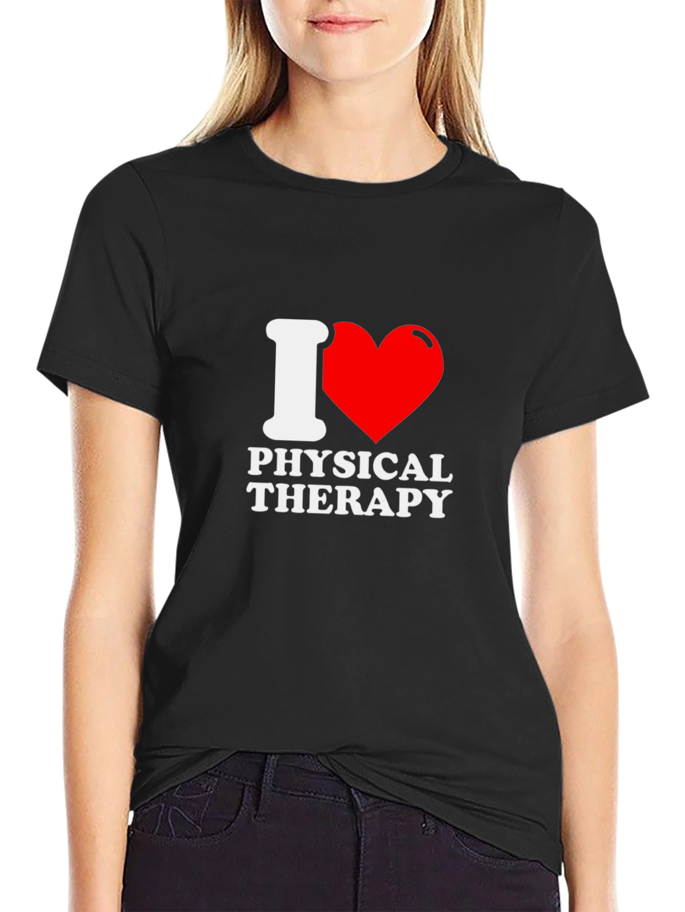 I Love Physical Therapy Black T-Shirt