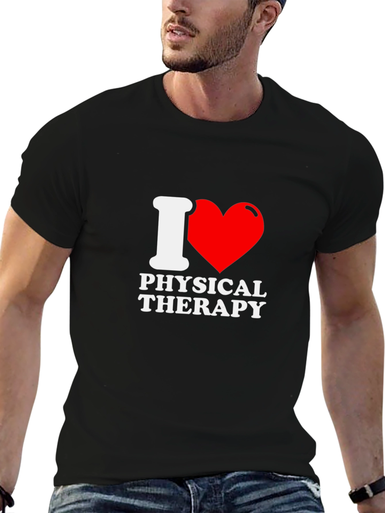 I Love Physical Therapy Black T-Shirt