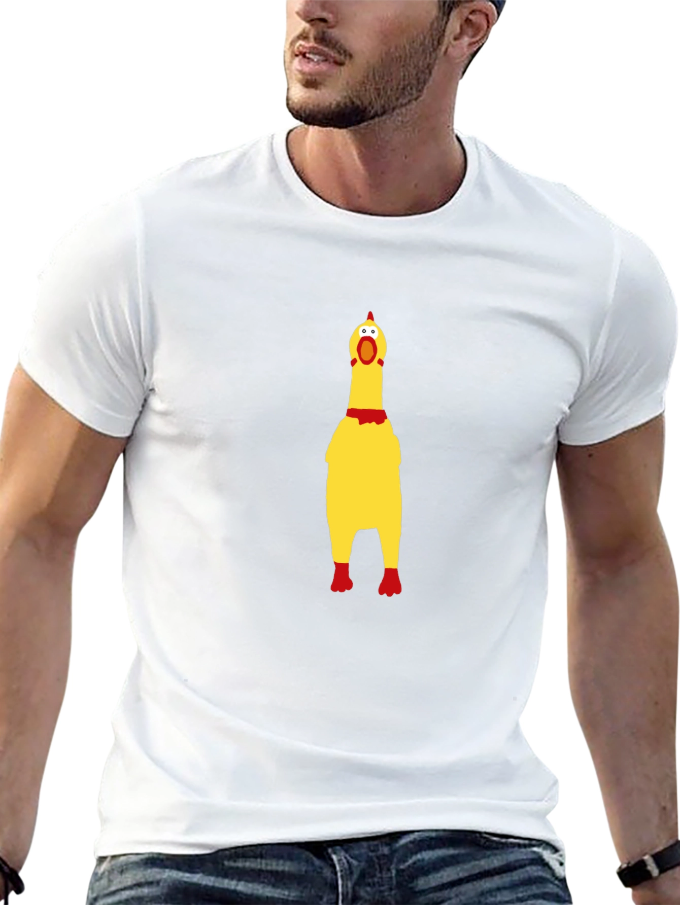 Rubber Chicken Graphic Tee - Novelty Humor T-Shirt