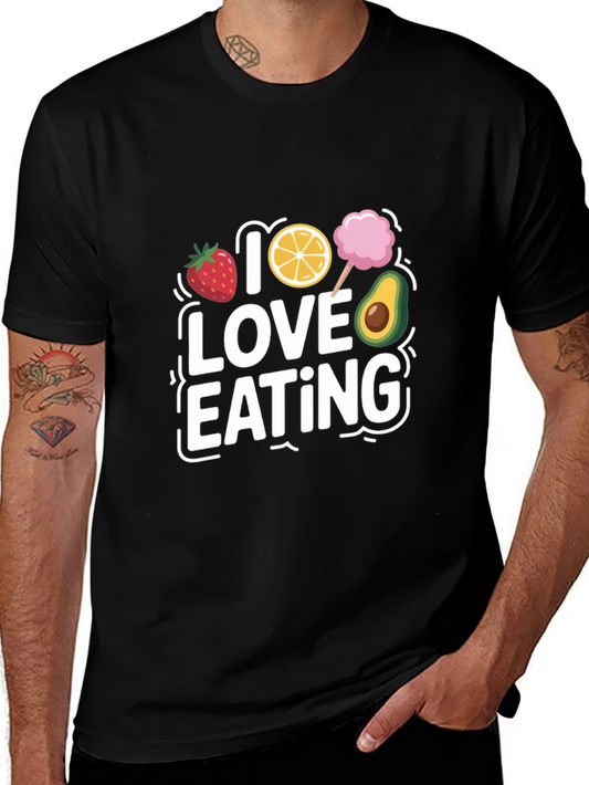 I Love Eating Graphic Tee - Black Fun and Stylish!
