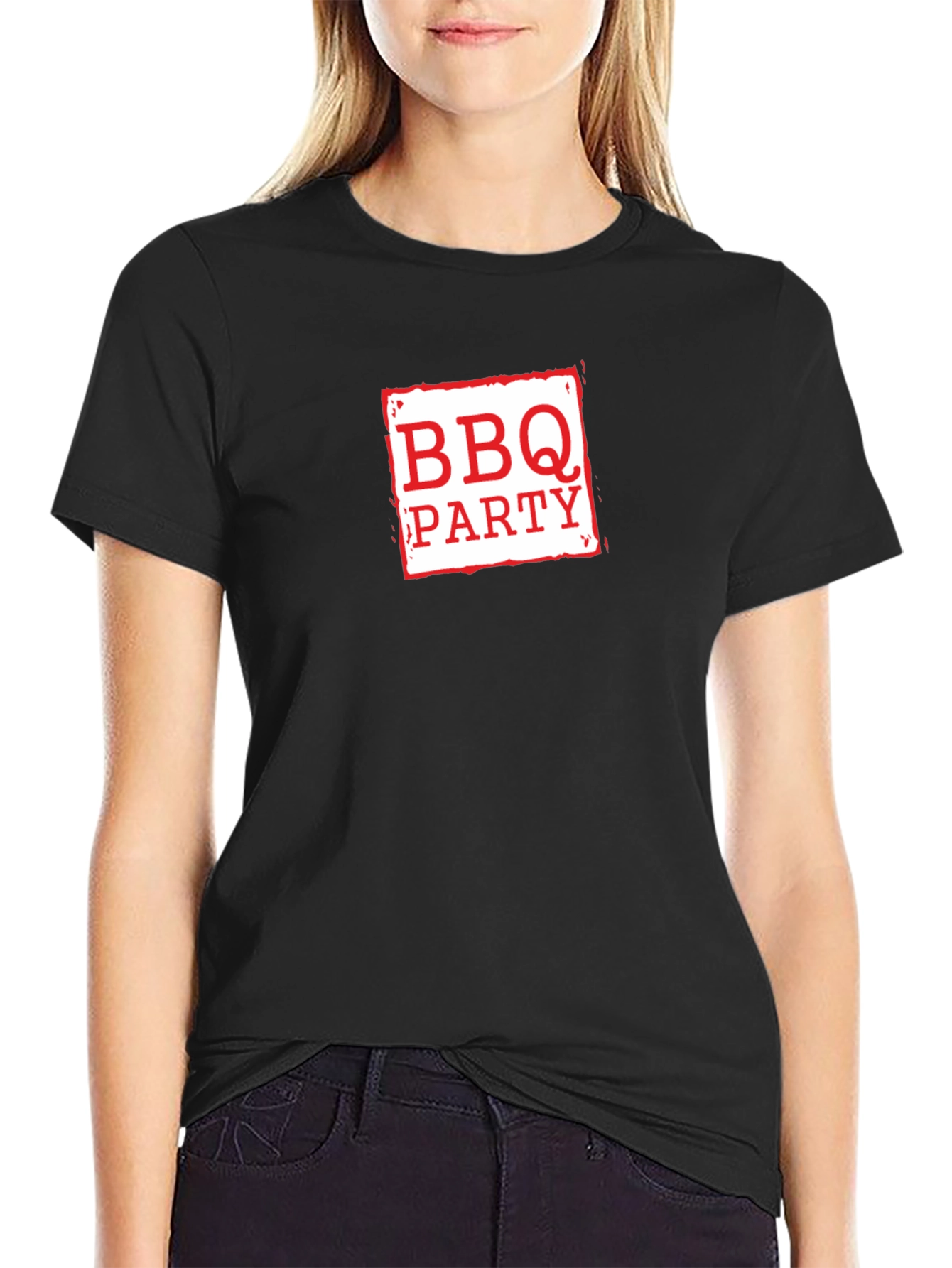 BBQ Party Graphic Tee - Black Casual T-Shirt