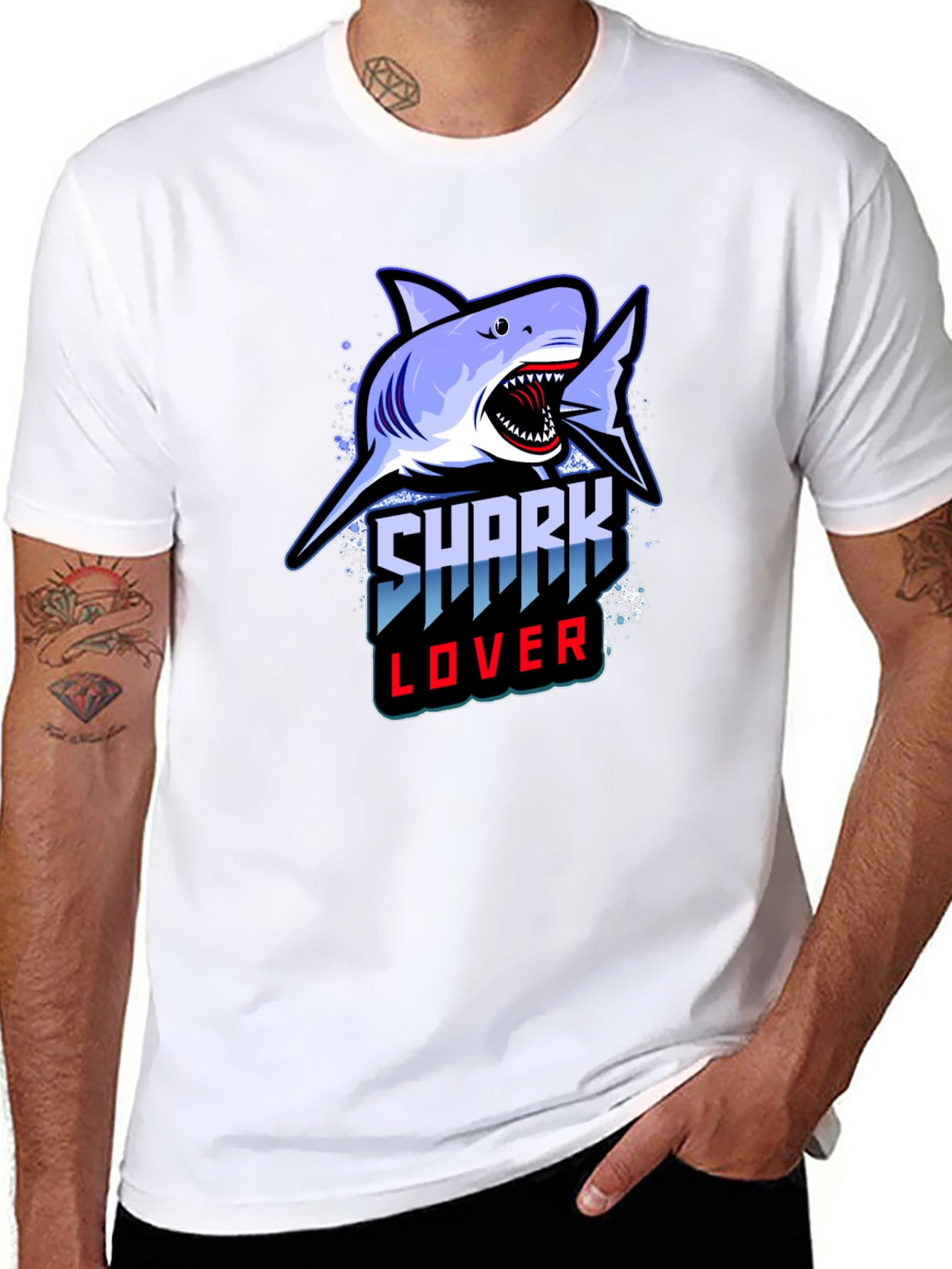 Shark Lover Graphic Tee - Black T-Shirt