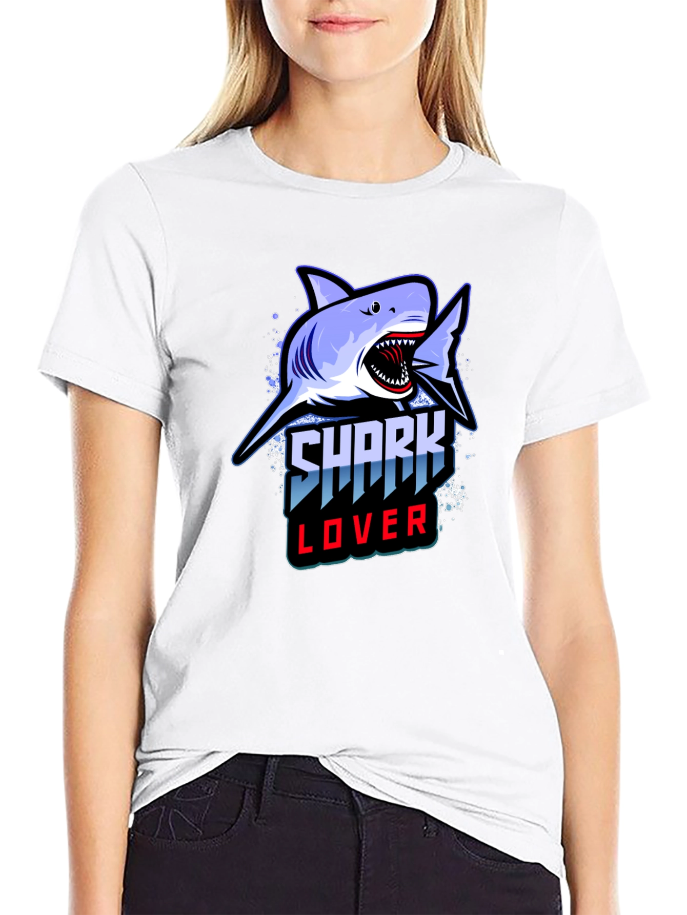 Shark Lover Graphic Tee - Black T-Shirt