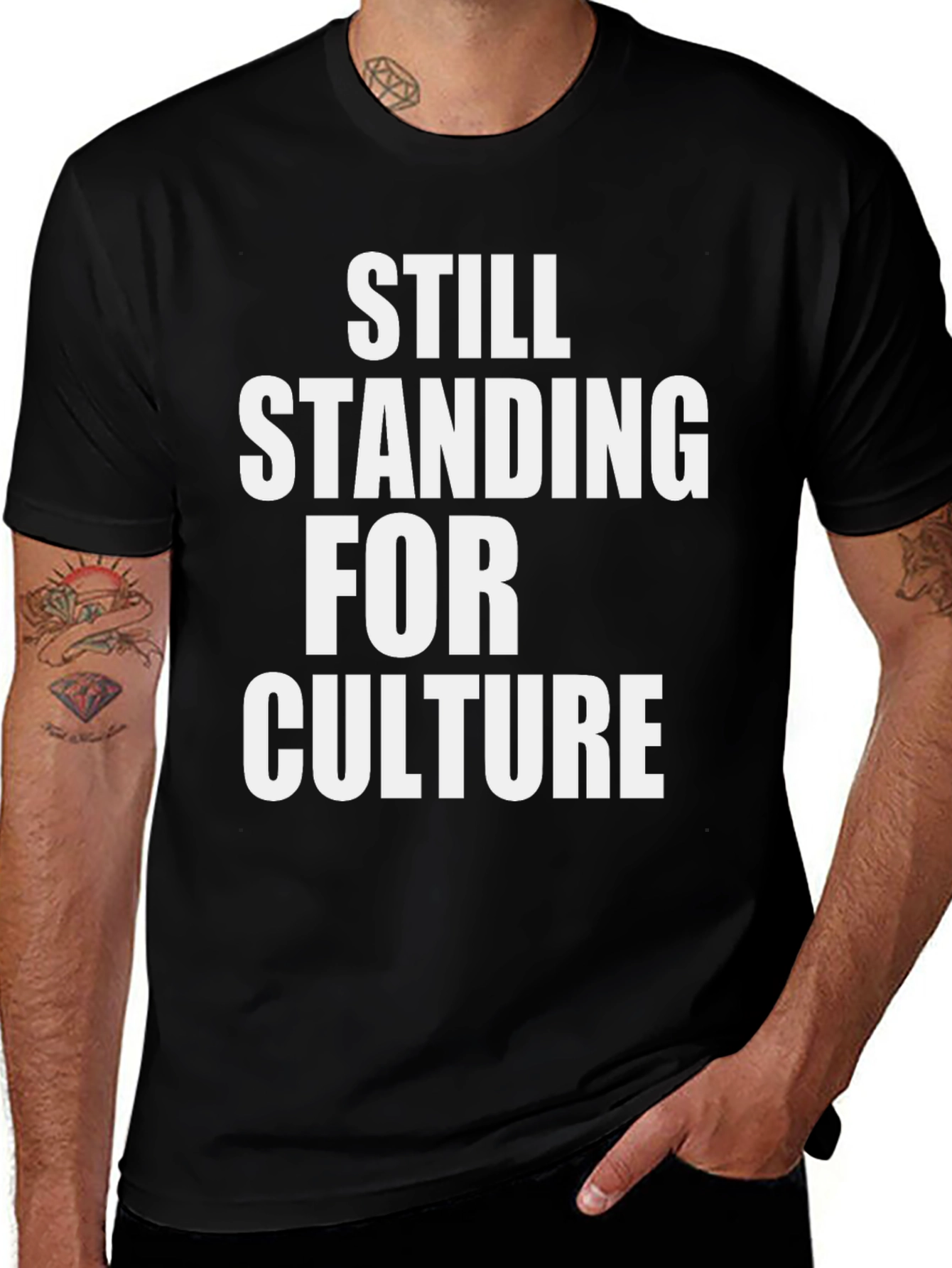 Still Standing For Culture Black Graphic T-Shirt