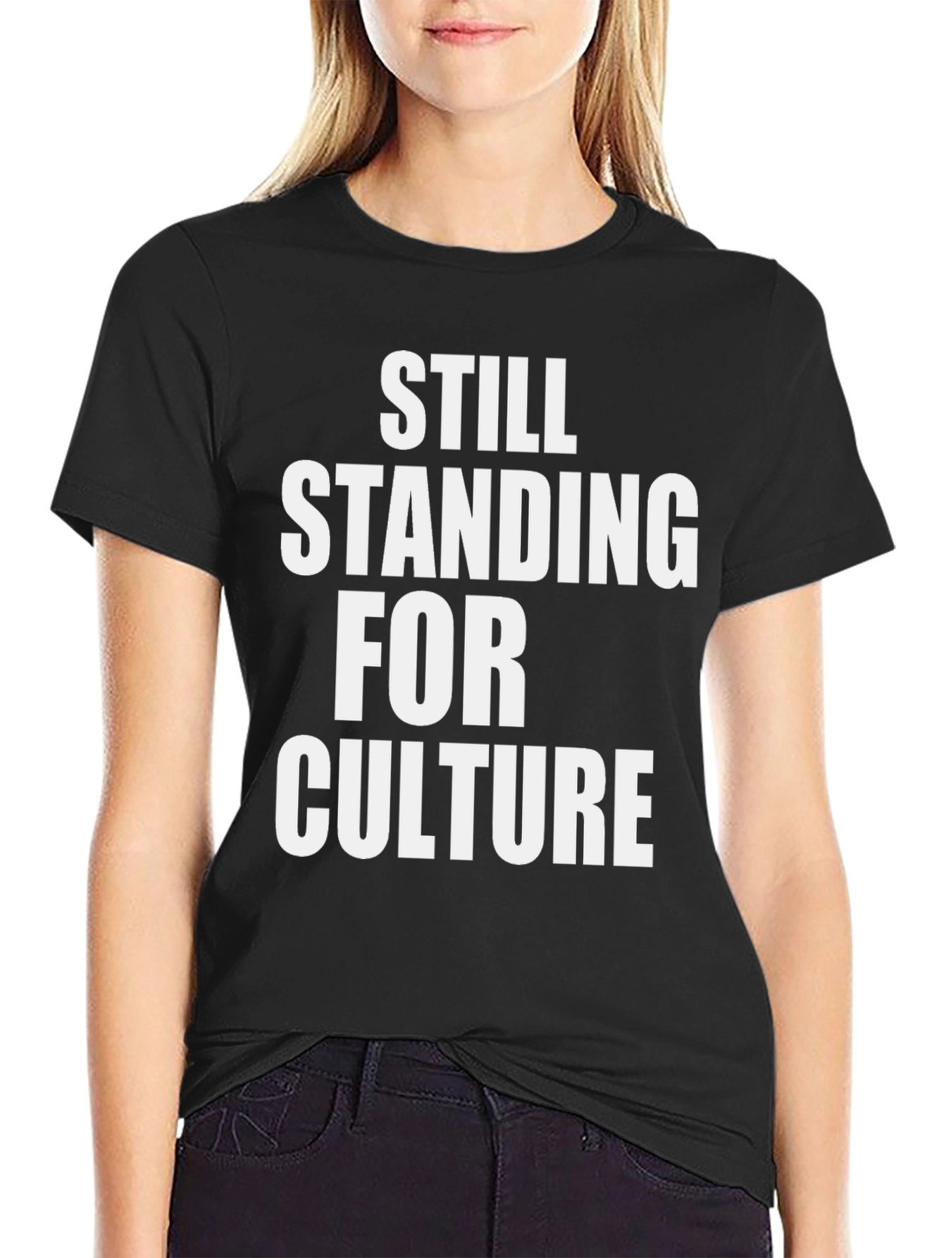 Still Standing For Culture Black Graphic T-Shirt